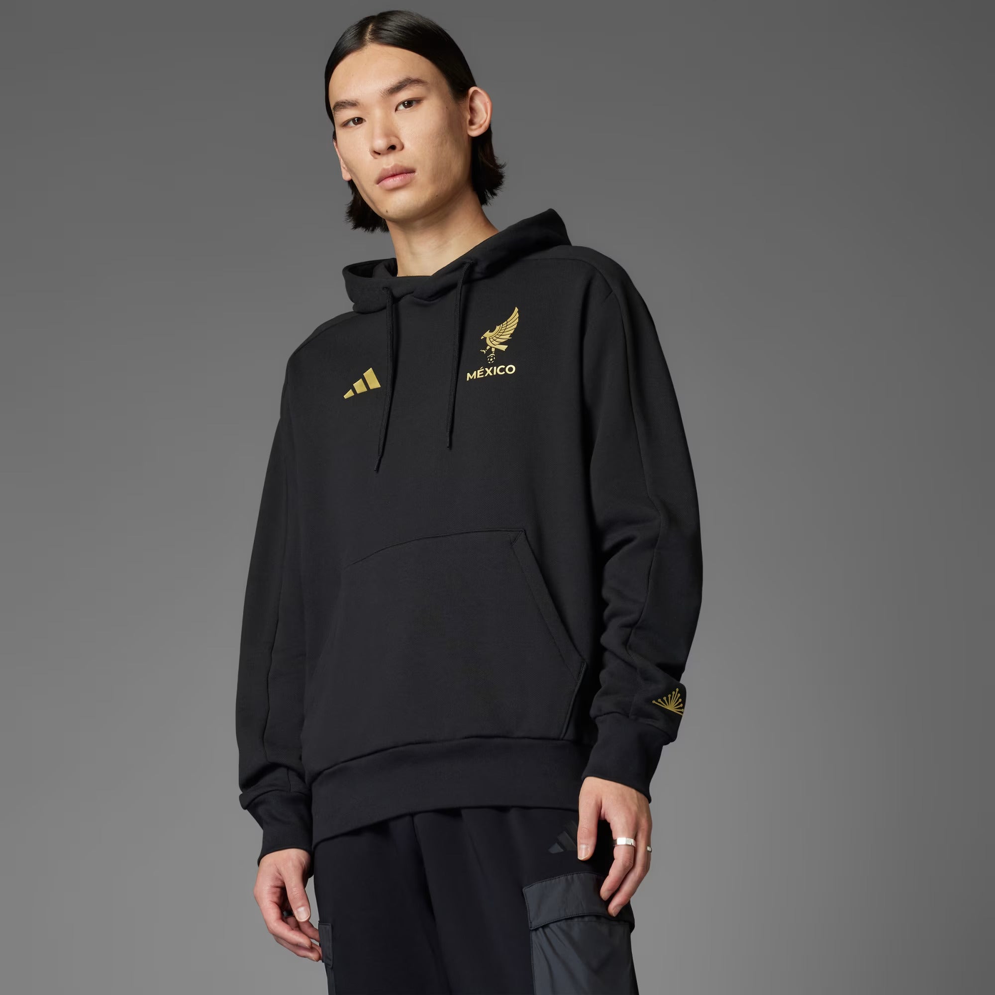 Adidas Mexico FMF DNA Hoodie-Black/Gold