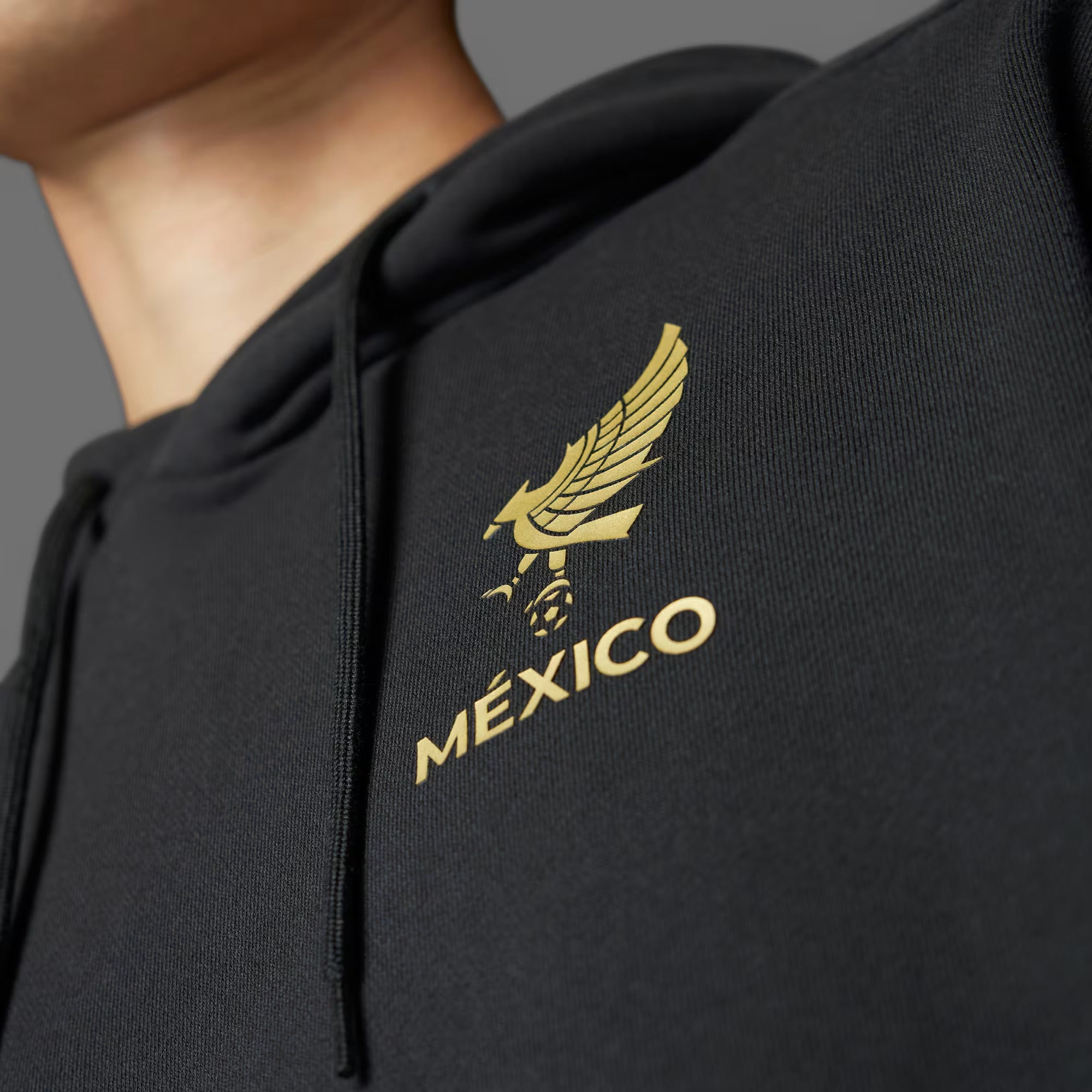 Adidas Mexico FMF DNA Hoodie-Black/Gold