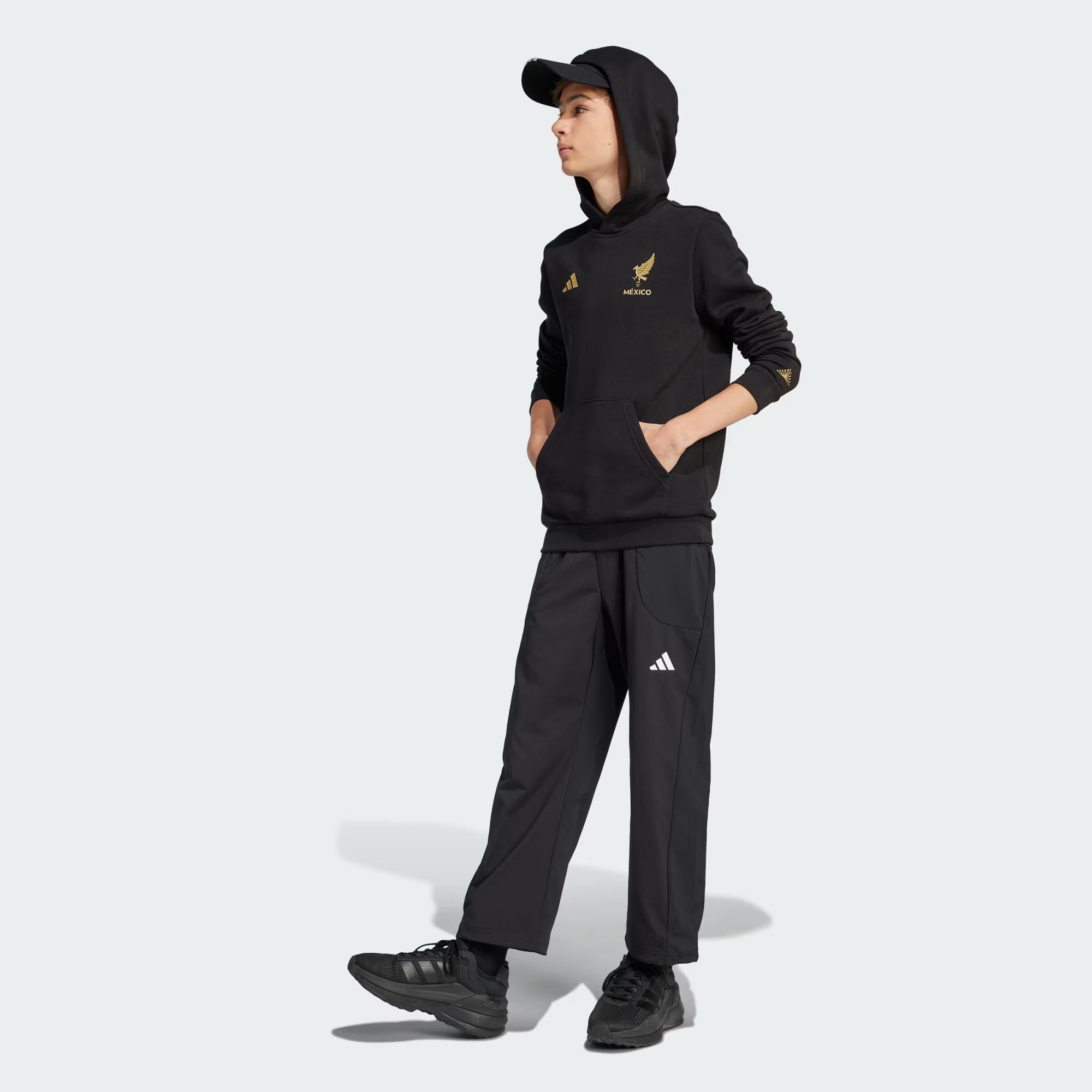Adidas Youth Mexico FMF DNA Hoodie-Black/Gold