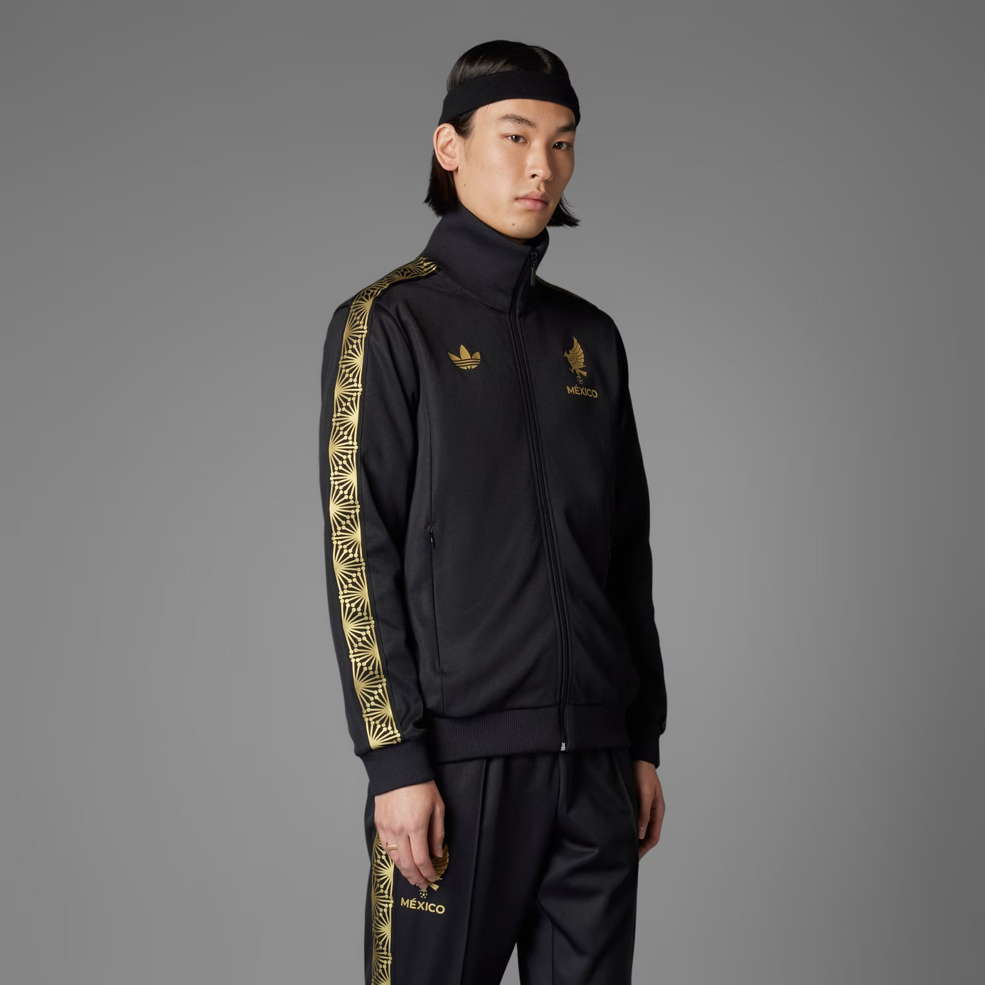 Adidas Mexico FMF Track Top Jacket-Black/Gold