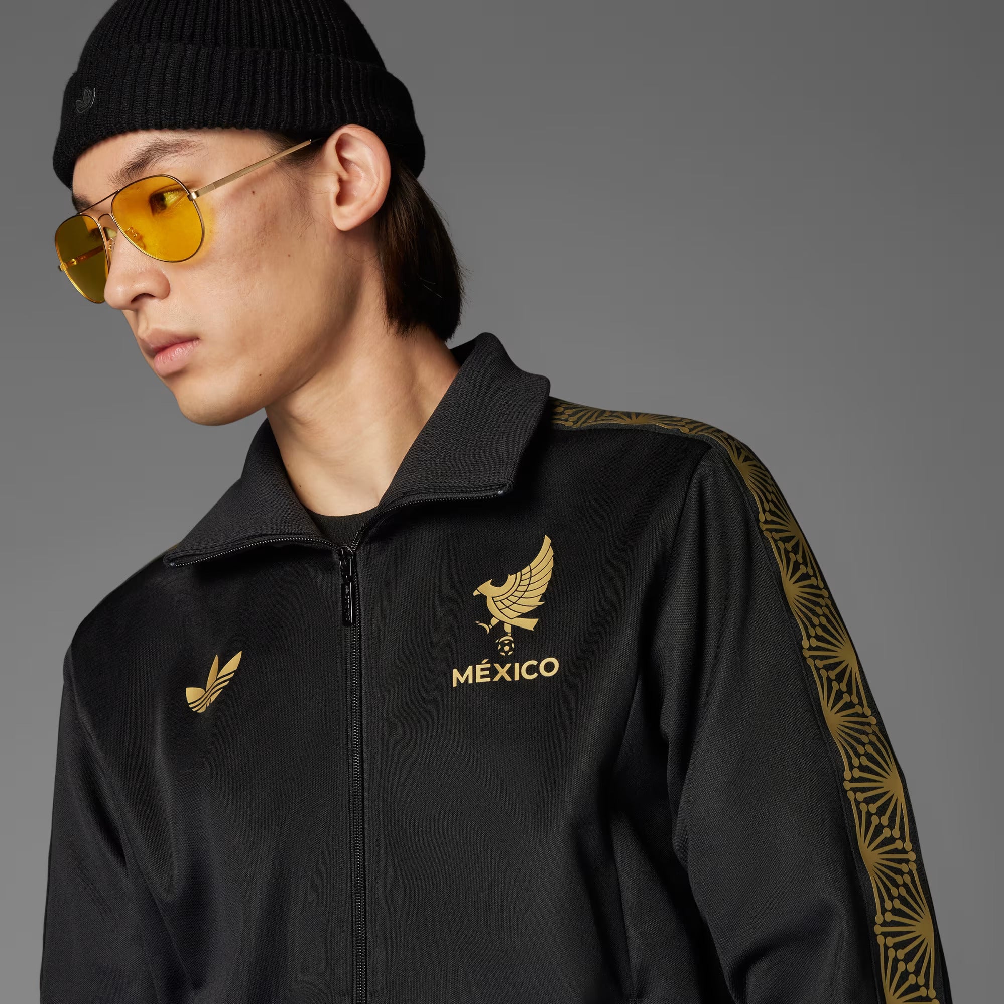 Adidas Mexico FMF Track Top Jacket-Black/Gold