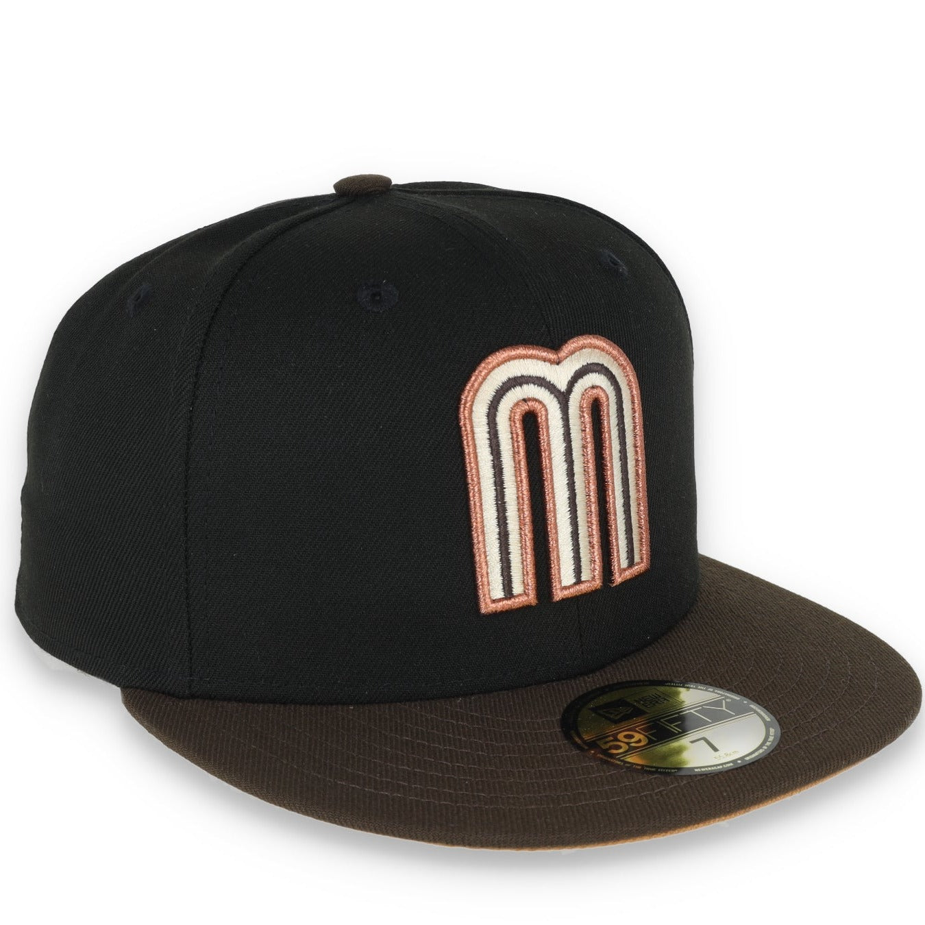 NEW ERA OFFICIAL MEXICO FLAG 59FIFTY FITTED HAT-BLK/WALNUT
