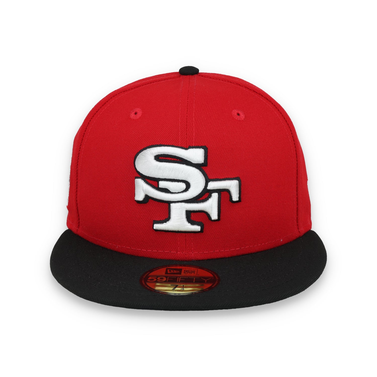 Exclusive San Francisco 49ers  Official 59FIFTY Fitted, 40TH ANNIVERSARY SIDE PATCH 59FIFTY FITTED HAT-BLACK/SCARLET