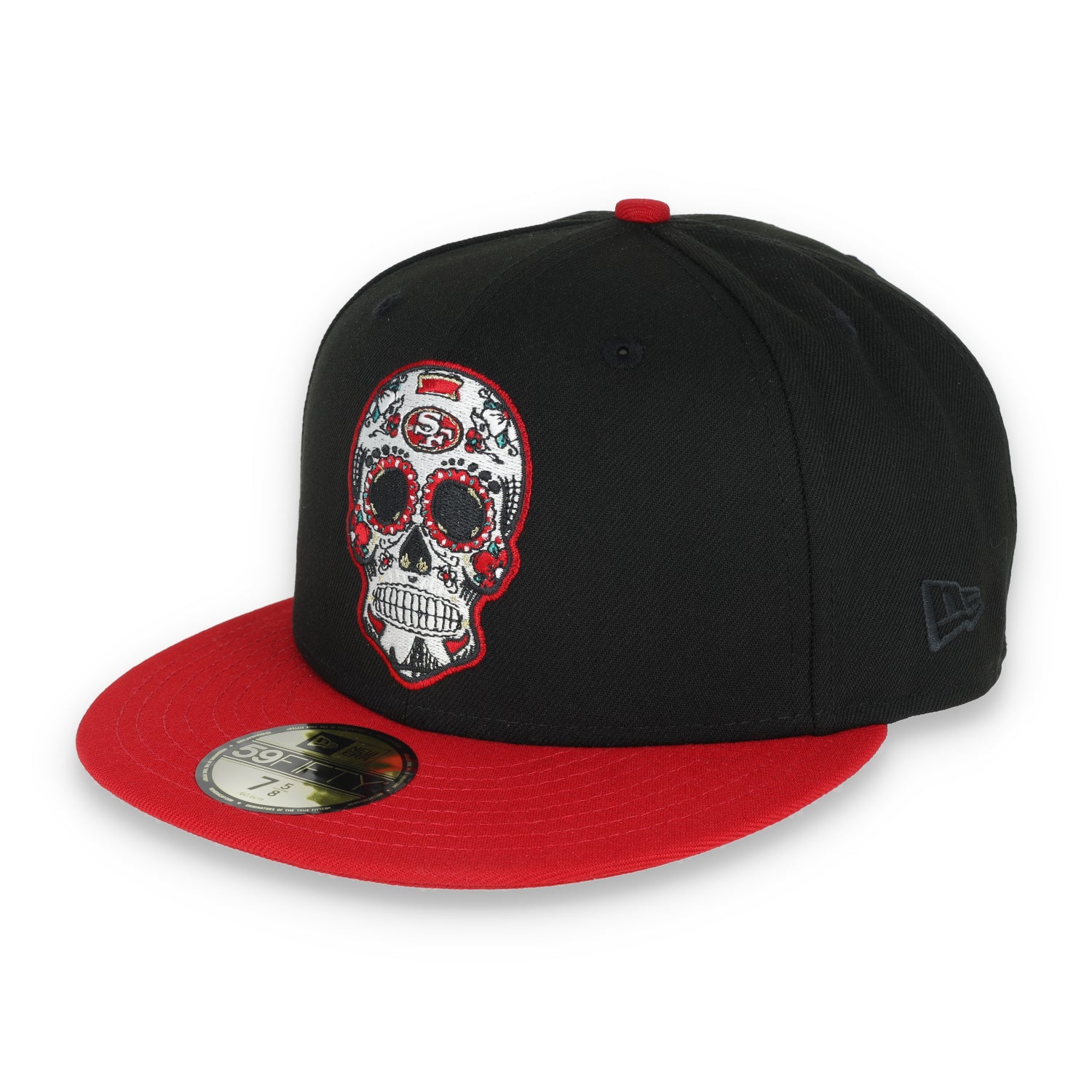 NEW ERA SAN FRANCISCO 49ERS SUGAR SKULL 2-TONE 59FIFTY FITTED HAT-BLACK/Red