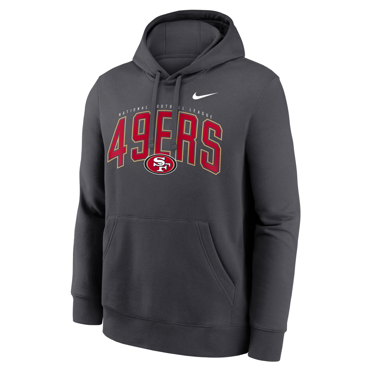 Nike San Francisco 49ers Club Pullover Hoodie - Gray