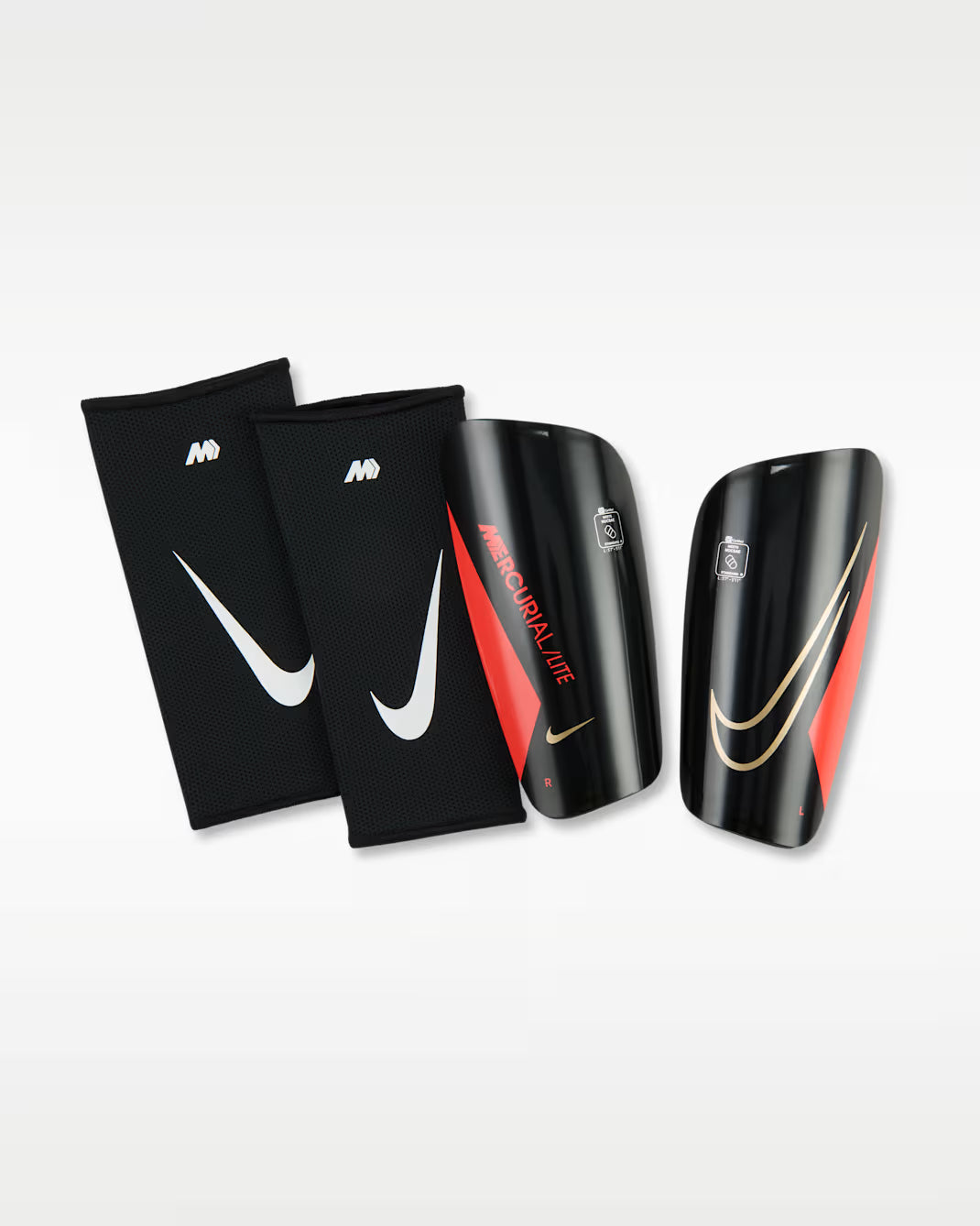 Nike Mercurial Lite Soccer Shin Guards-BLACK/ Bright Crimson
