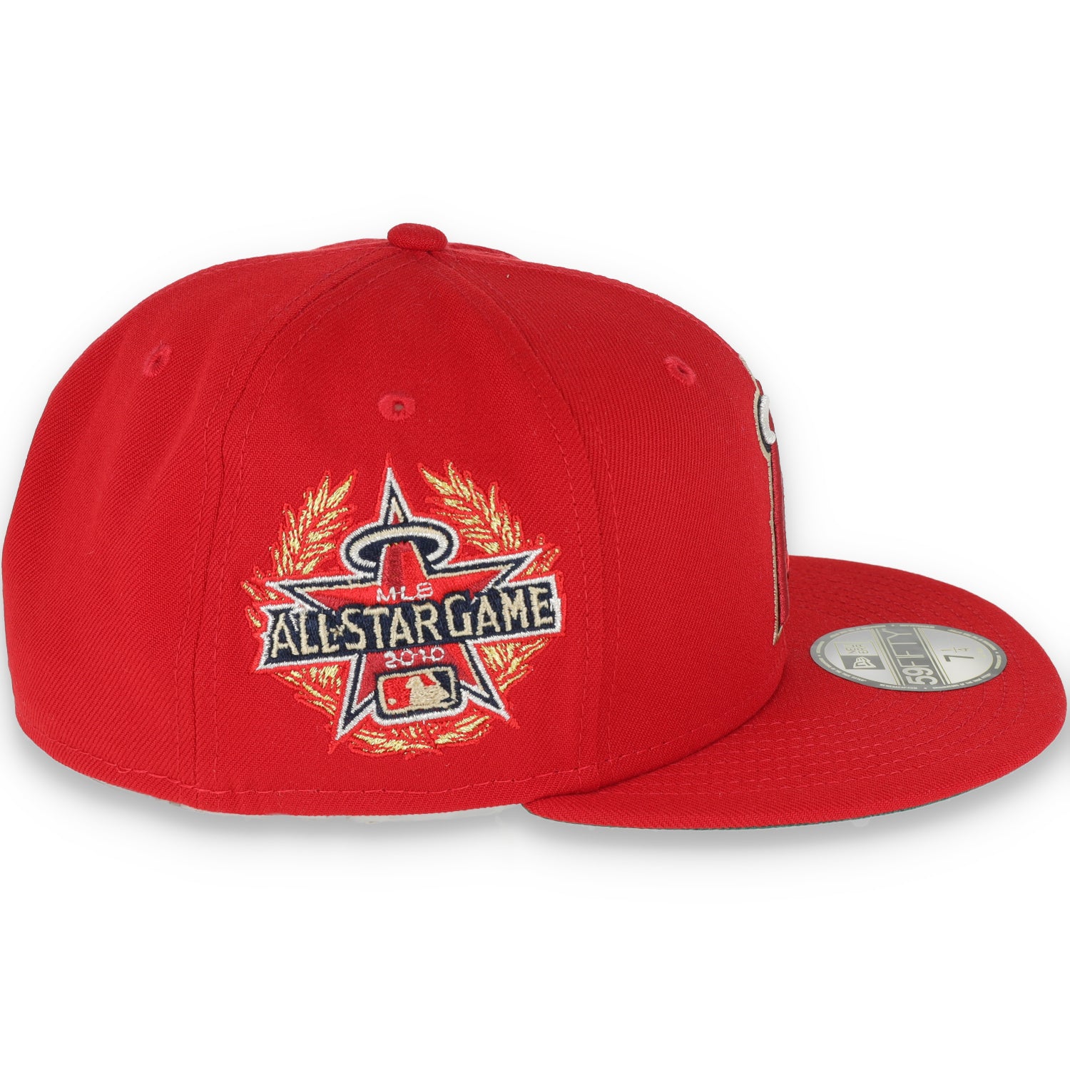 New Era Anaheim Angels Laurel All Star Game 2010 Side Patch 59fifty Fitted Cap-Red