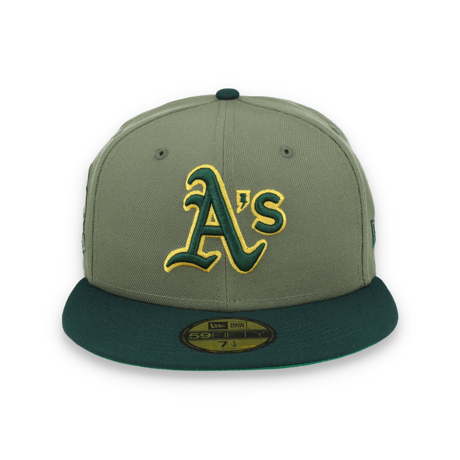 New Era Oakland Athletics 40th Anniversary Side Patch 59FIFTY Fitted Hat- Olive Green