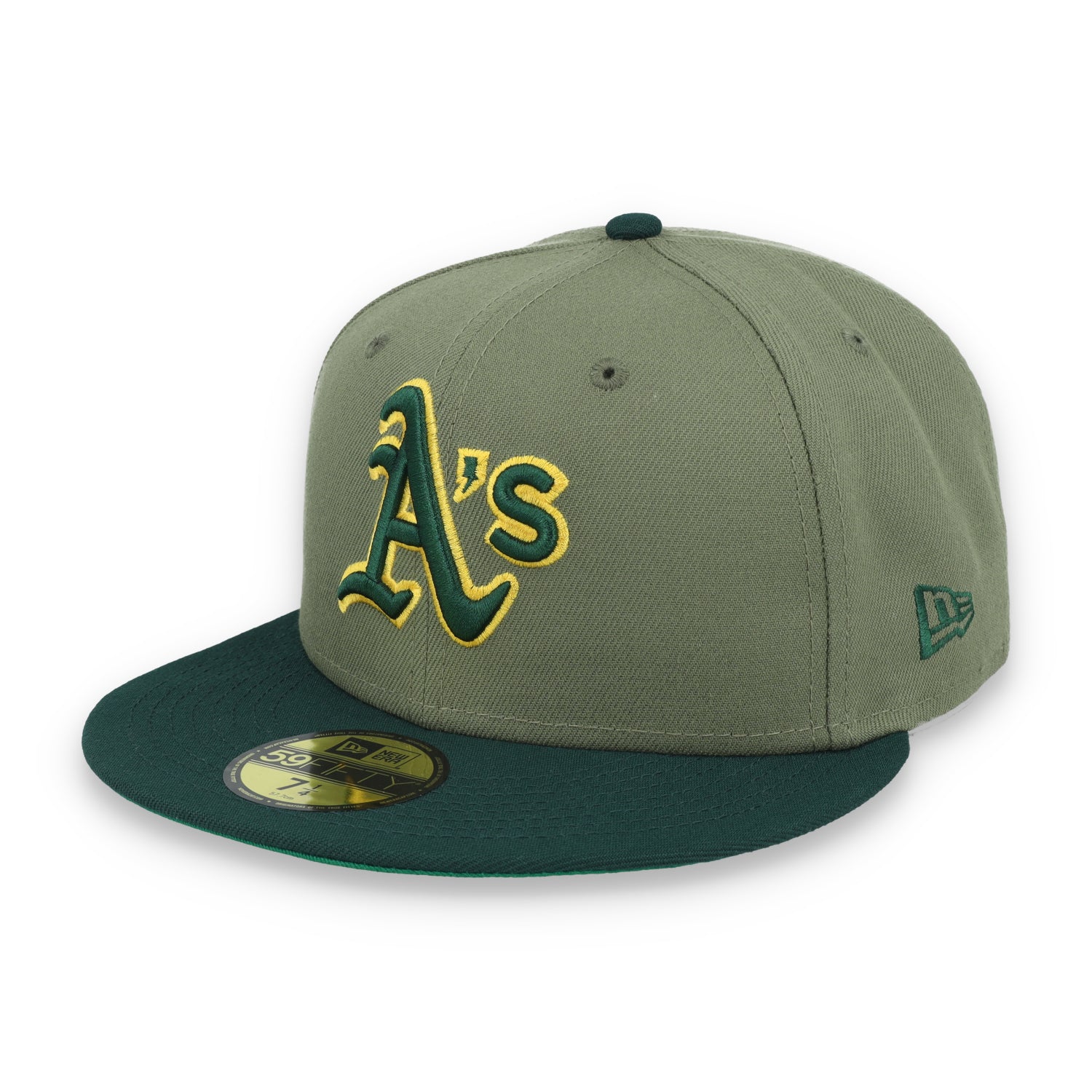 New Era Oakland Athletics 40th Anniversary Side Patch 59FIFTY Fitted Hat- Olive Green