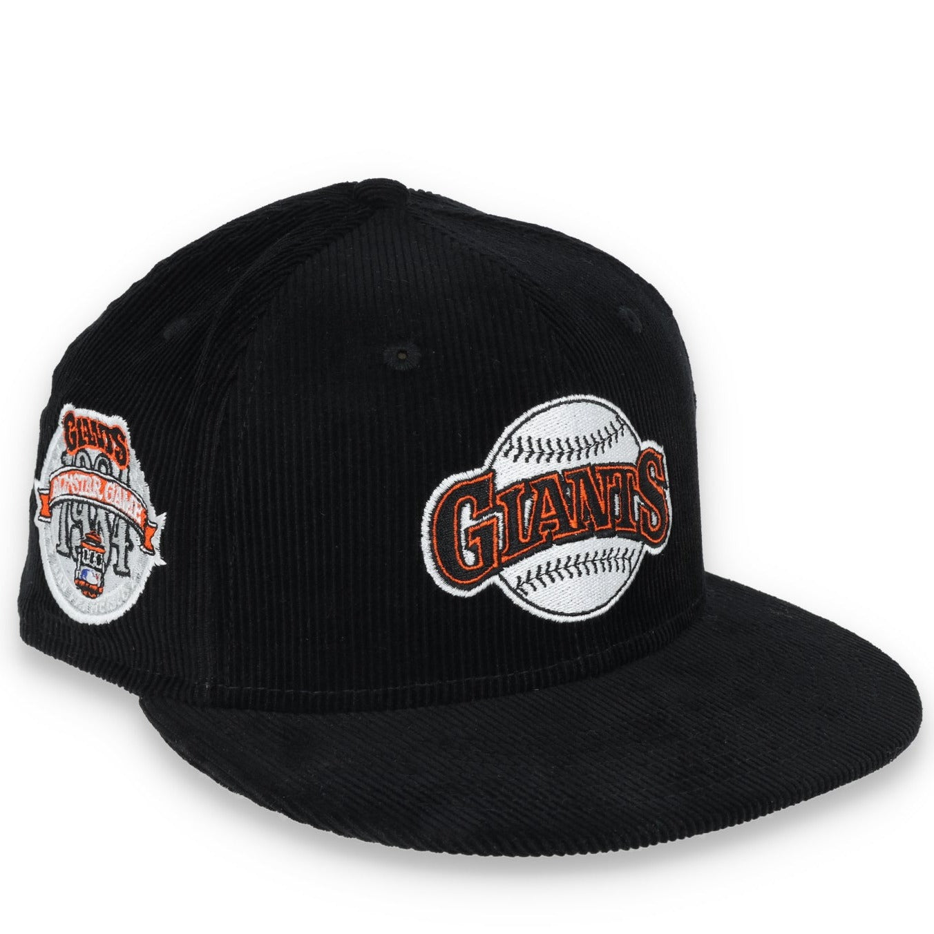 New Era San Francisco Giants Side Patch Corduroy Fitted Hat-Black