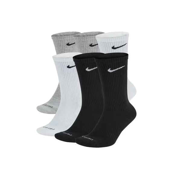 Nike Everyday Plus  Cushioned  Socks (6 Pairs)-White/Black/Grey