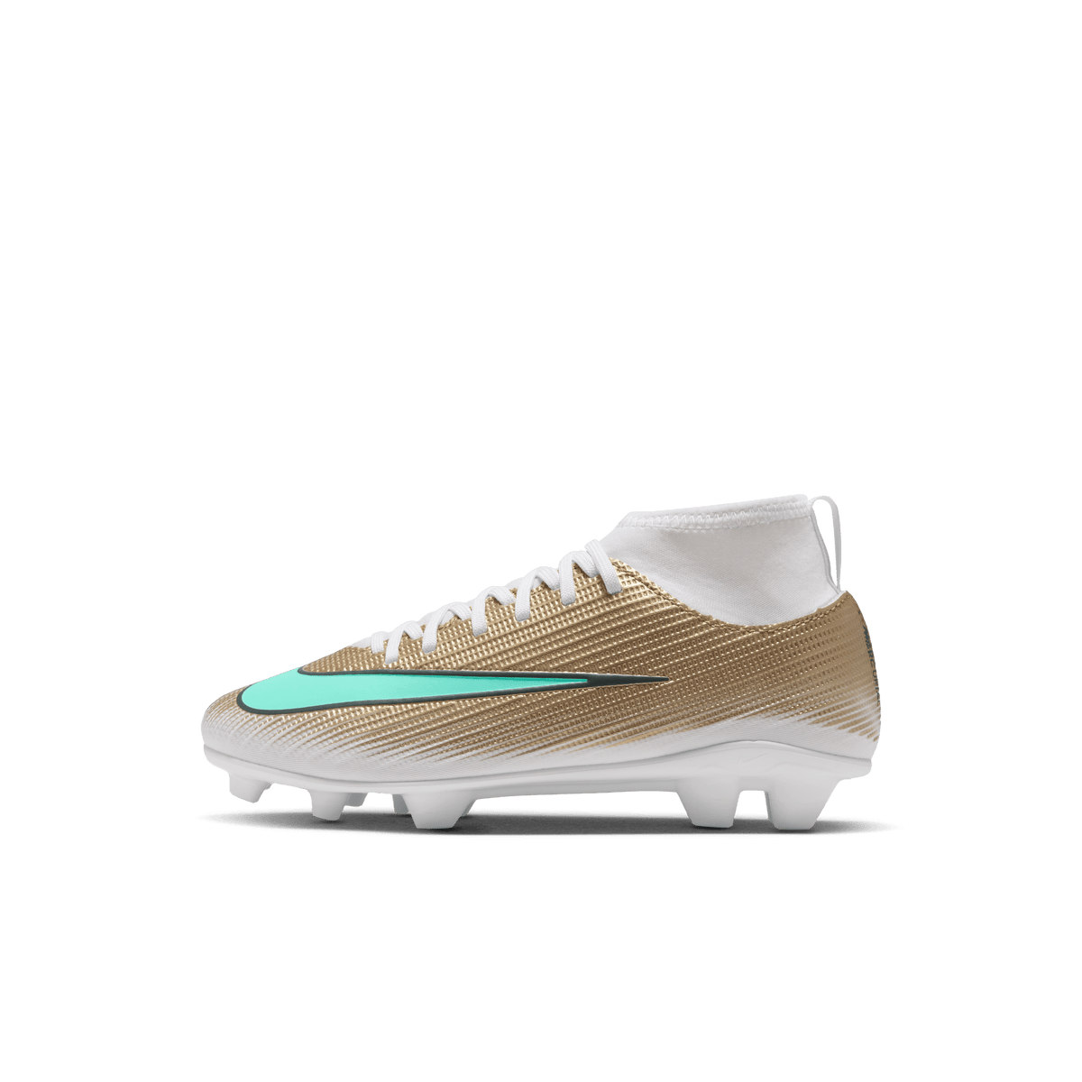 Nike Jr. Mercurial Superfly 11 Club "Kylian Mbappé" MG/FG-METALLIC GOLD/GREEN GLOW PHSLH000
