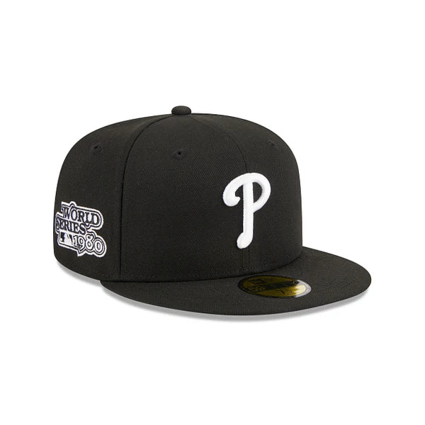 New Era Philadelphia Phillies 1980 World Series Side Patch 59FIFTY Fitted Hat-Black/White