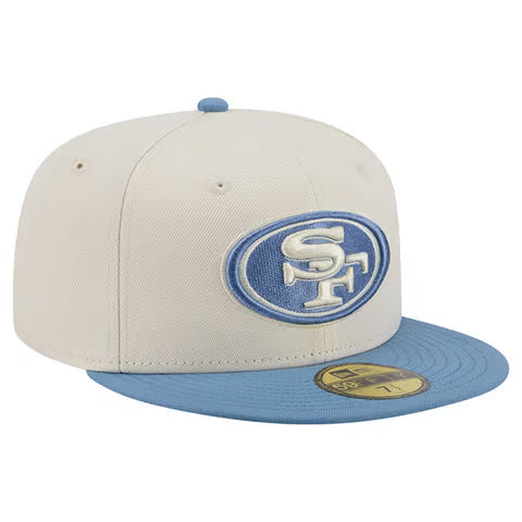 New Era San Francisco 49ers 2-Tone Color Pack 59FIFTY Fitted Hat - Cream/Baby Blue