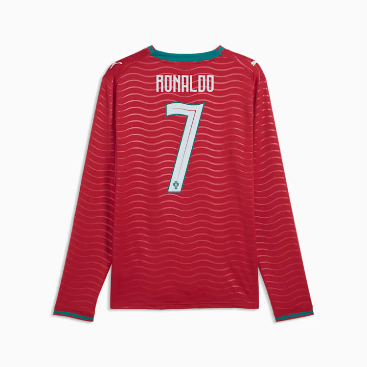 Puma Men's "Cristiano Ronaldo"Portugal  Long Sleeve Replica Stadium Home Soccer Jersey 2026