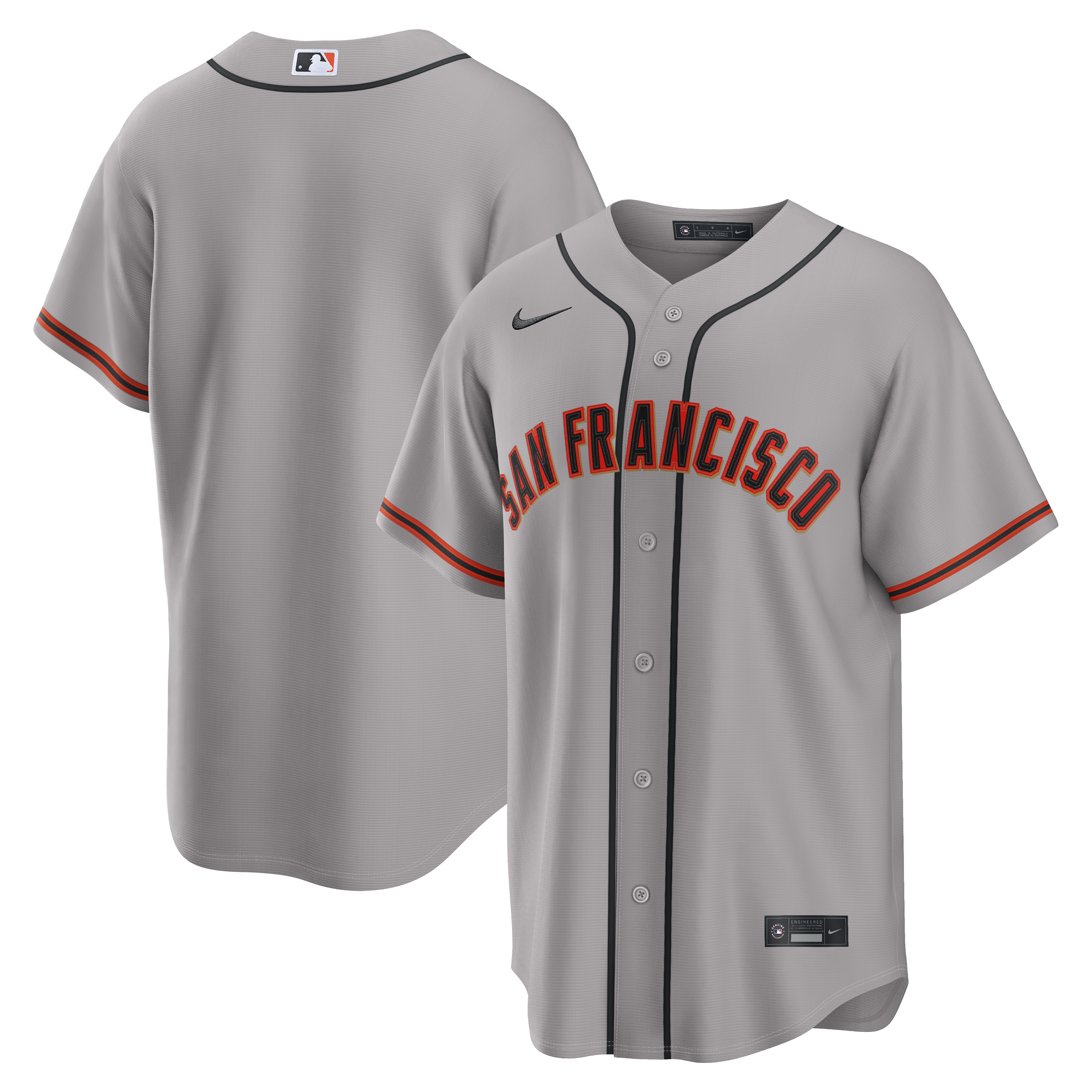 Nike Men's San Francisco Giants Road Replica Team Jersey-Gray