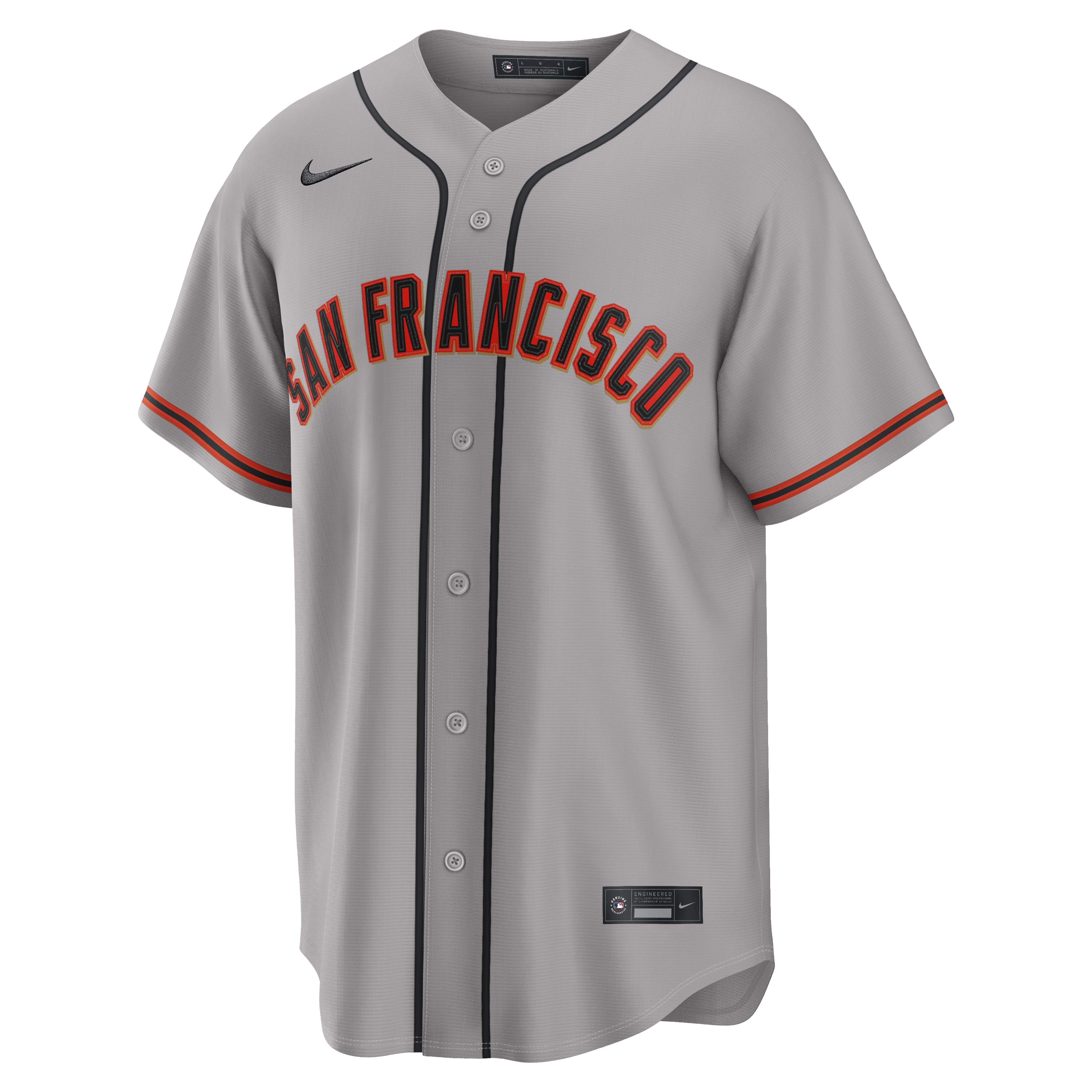Nike Men's San Francisco Giants Road Replica Team Jersey-Gray