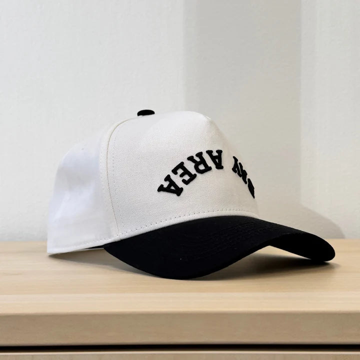 Laces Bay Area Downside Up Adjustable Hat- Black/White