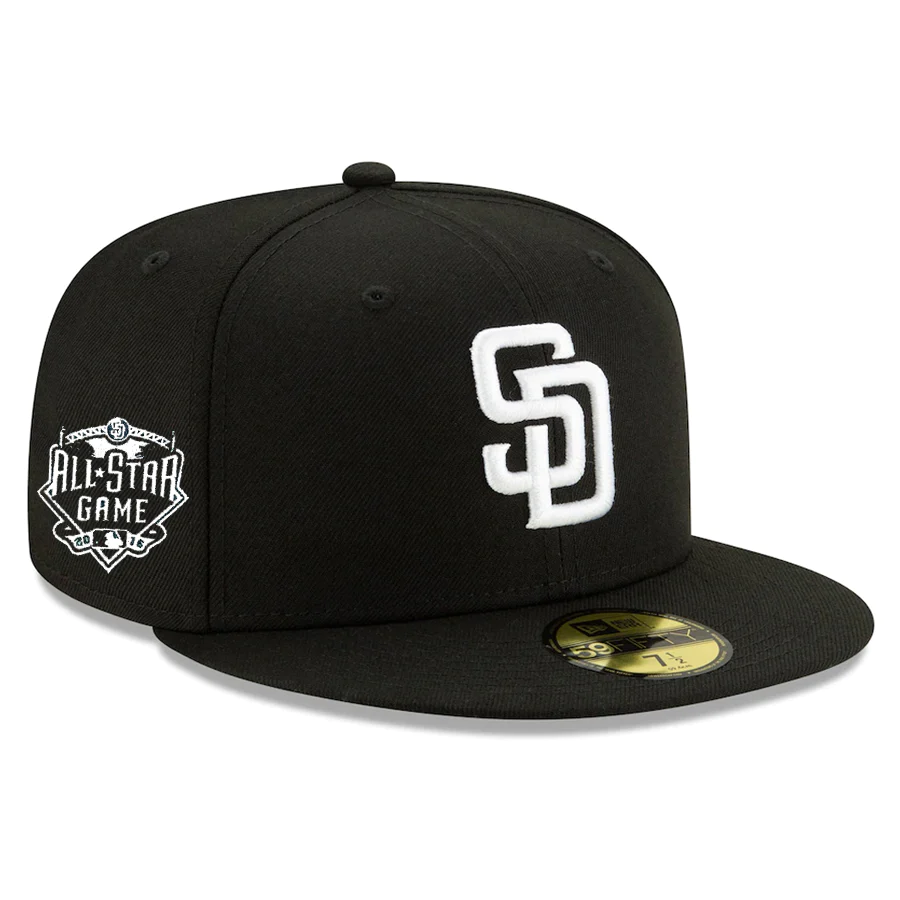 New Era San Diego Padres Side Patch 2015 All Star Game 59FIFTY Fitted Hat-Black/White