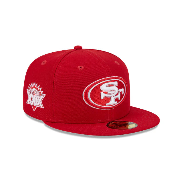 NEW ERA SAN FRANCISCO 49ERS SUPER BOWL SIDE PATCH 59FIFTY FITTED-RED/WHITE