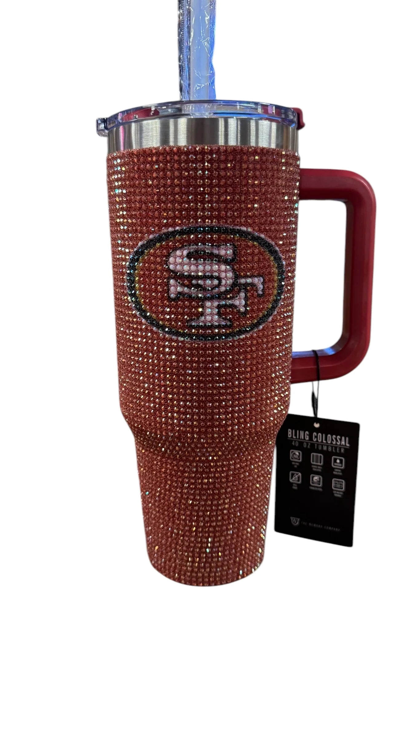 San Francisco 49ers Bling Colossal 40 oz Rhinestone Handle Tumbler Red