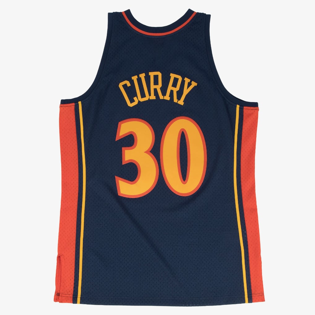 Mitchell & Ness Stephen Curry #30 Golden State Warriors navy Swingman jersey, back view