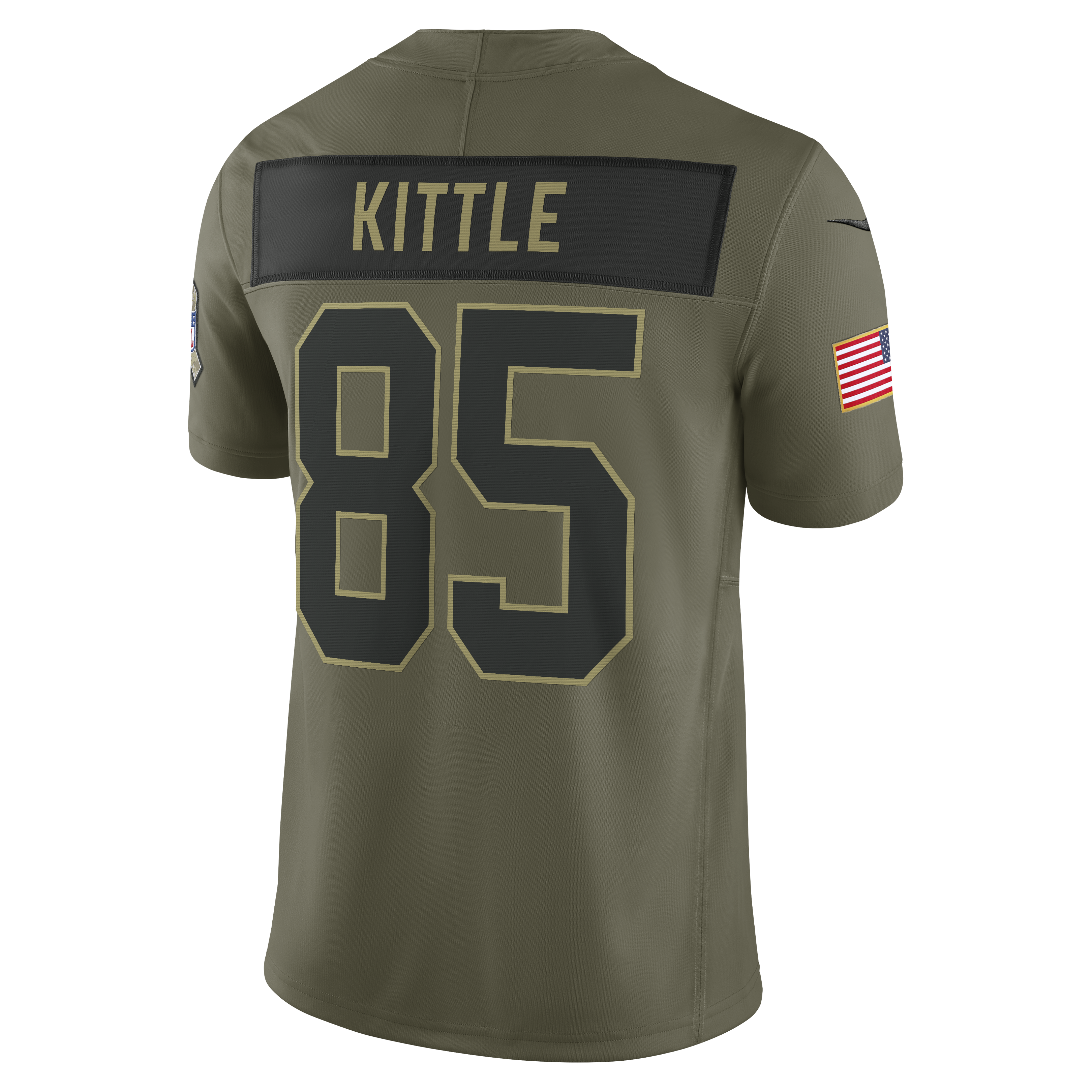 Men's San Francisco 49ers George Kittle Nike 2025 Salute to Service Limited Jersey-Olive