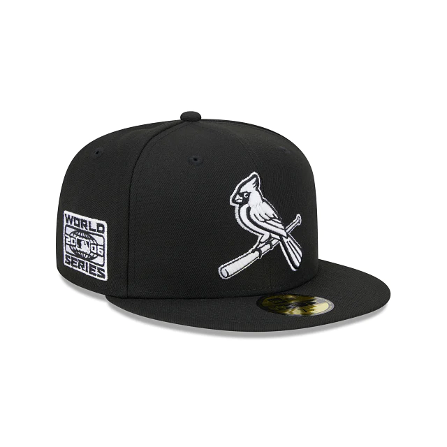 New Era St. louis Cardinals Side Patch 2006 World Series 59fifty Fitted Hat-Black/White