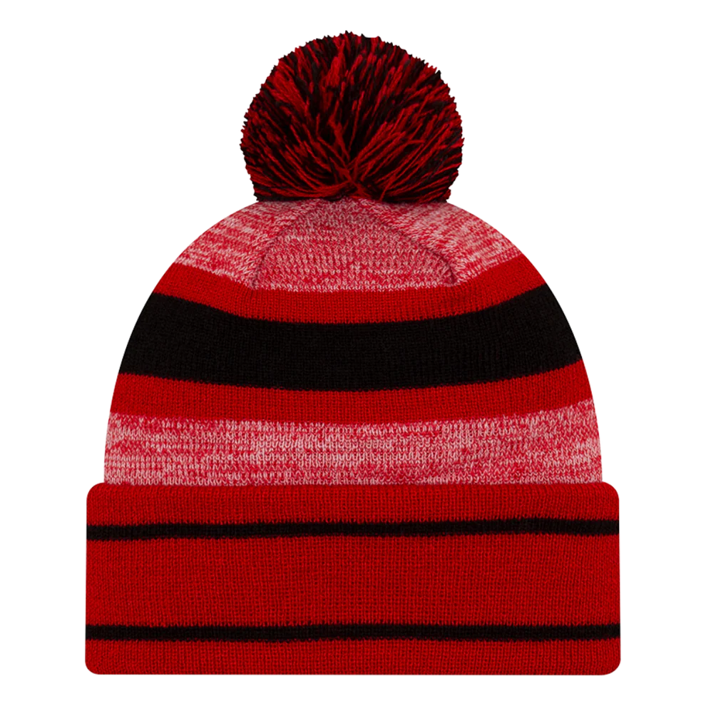 New Era San Francisco 49ers Men's Cuffed Pom Knit - Red/Black