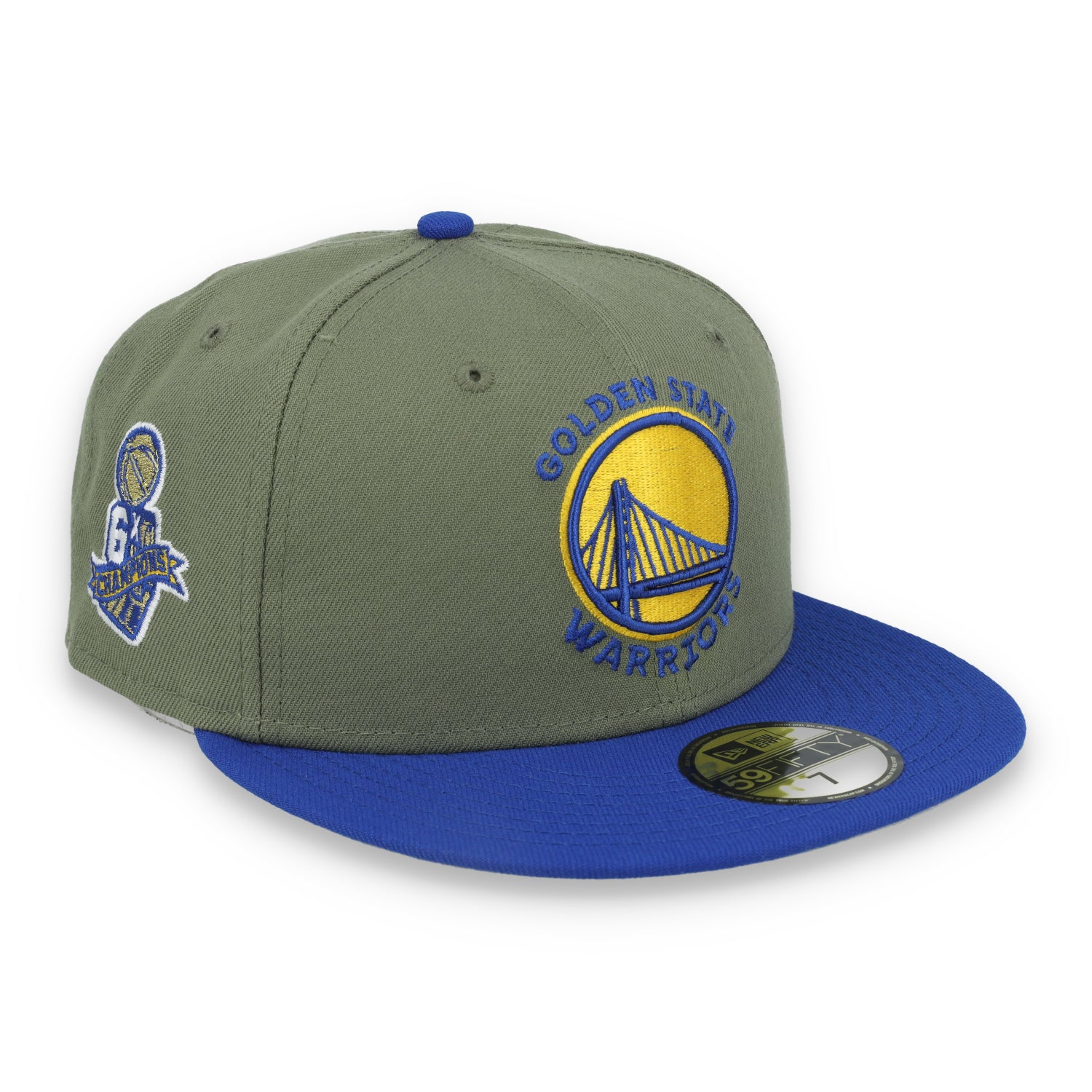 New Era Golden State Warriors 6X Champs 59FIFTY Fitted Hat- Olive Green