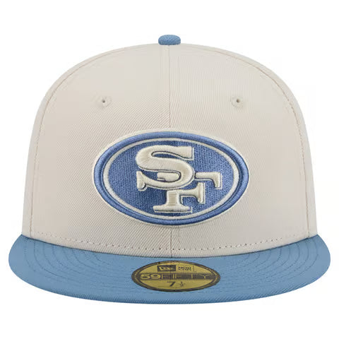 New Era San Francisco 49ers 2-Tone Color Pack 59FIFTY Fitted Hat - Cream/Baby Blue