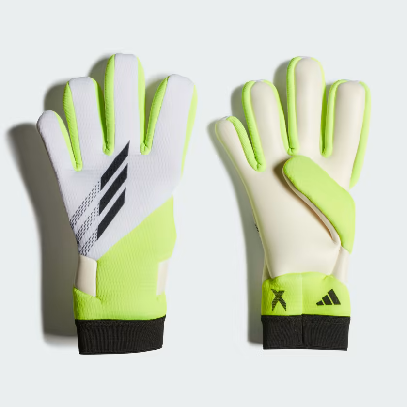 Adidas Kids X League GK Gloves-White/Lucid Lemon/Black