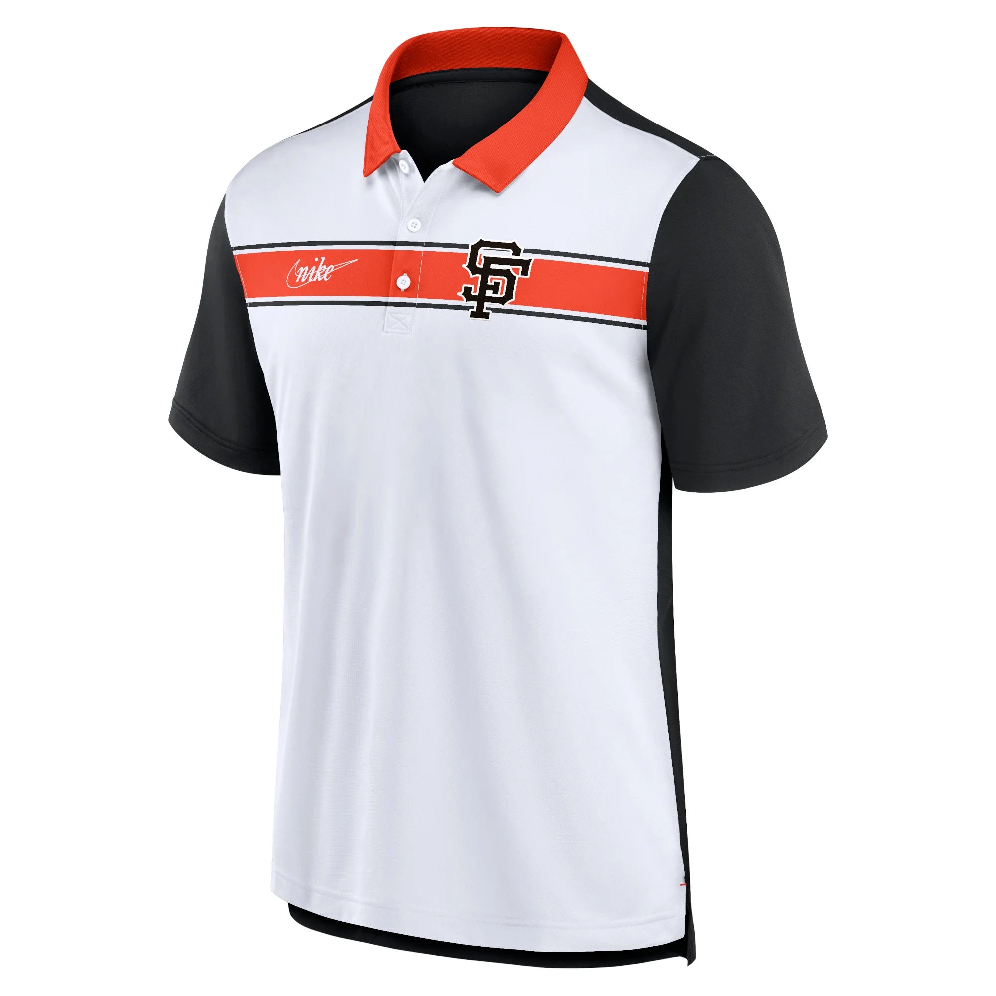 Nike Men's San Francisco Giants Rewind Stripe Polo Shirt - White/Black