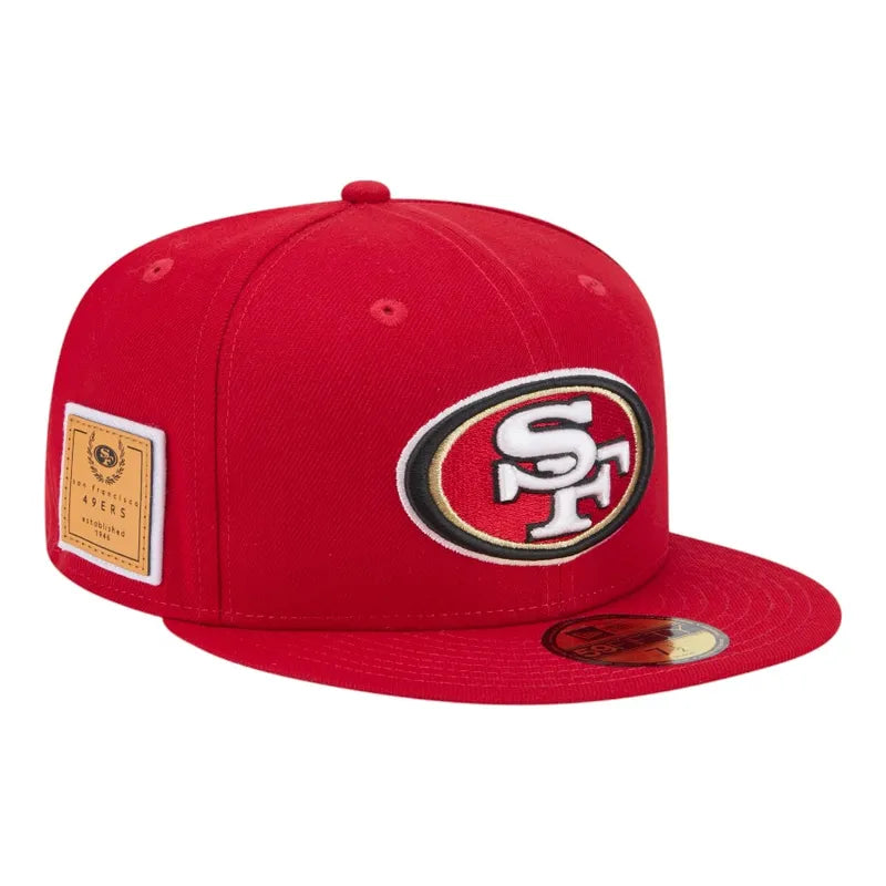 New Era San Francisco 49ers Logo Leather Patch 59FIFTY Fitted Hat