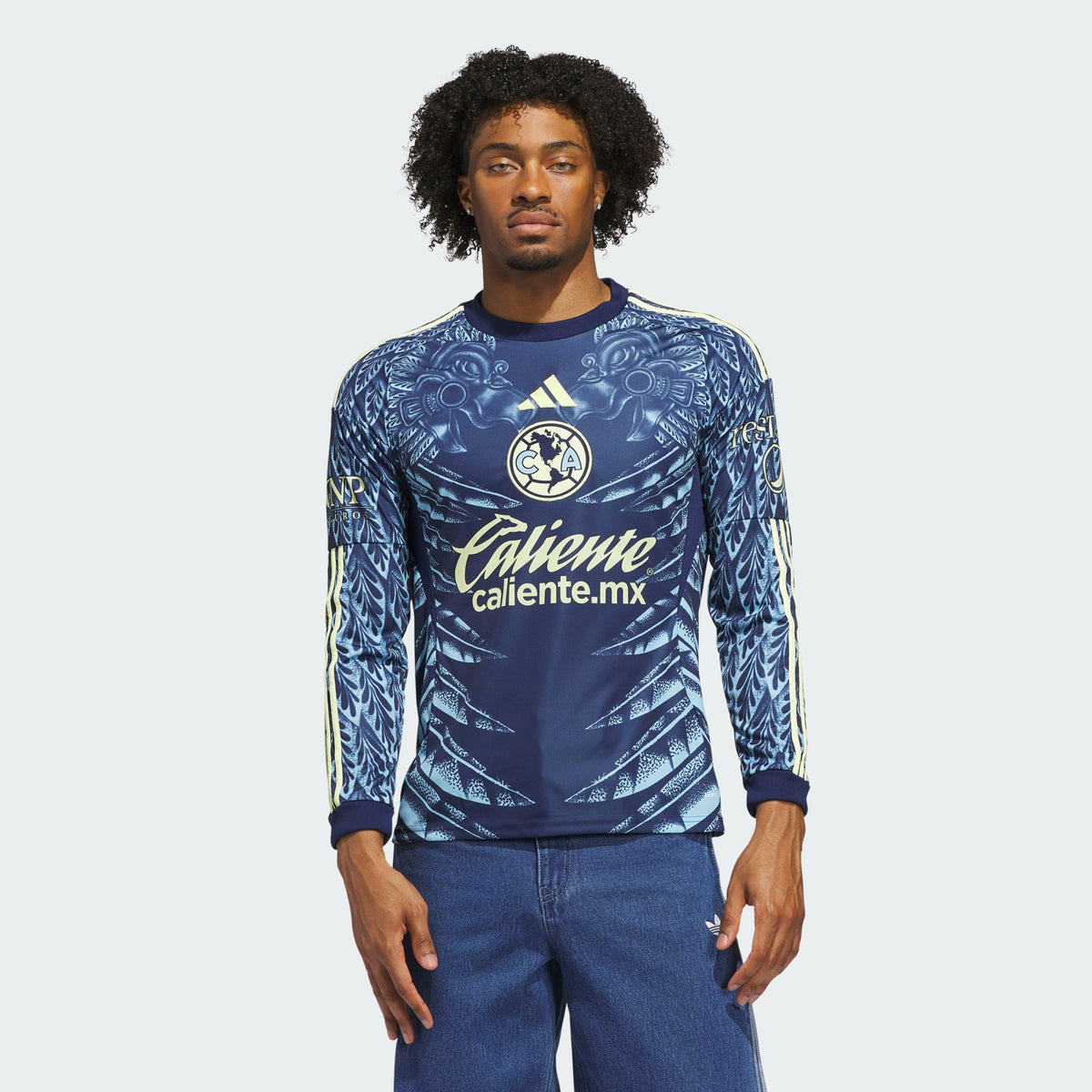 Adidas Club America 25/26 long sleeve away jersey JN8637 - model front view