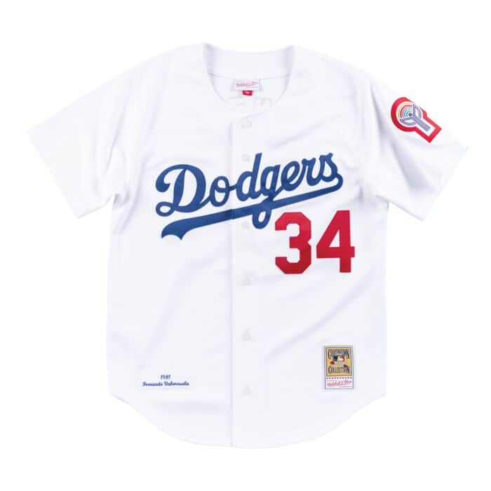 Mitchell & Ness Los Angeles Dodgers Fernando Valenzuela #34 Home Authentic Jersey