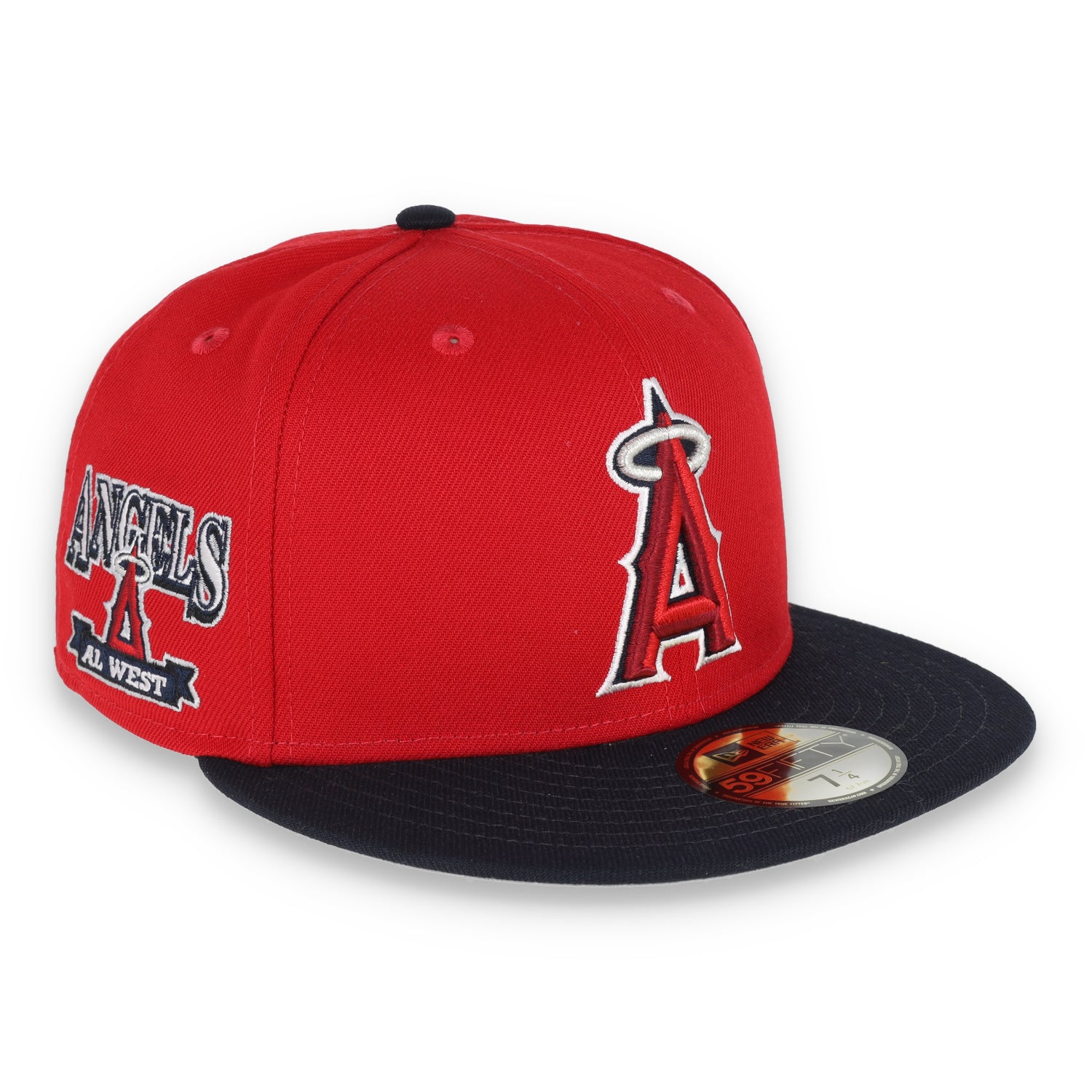 New Era Los Angeles Angels AL West 59Fifty Fitted Hat-Black/Red