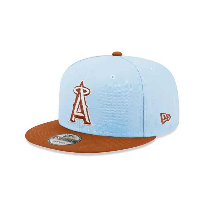 New Era Los Angeles Angels Color Pack 2-Tone 9FIFTY Snapback Hat-Light Blue/ Rust