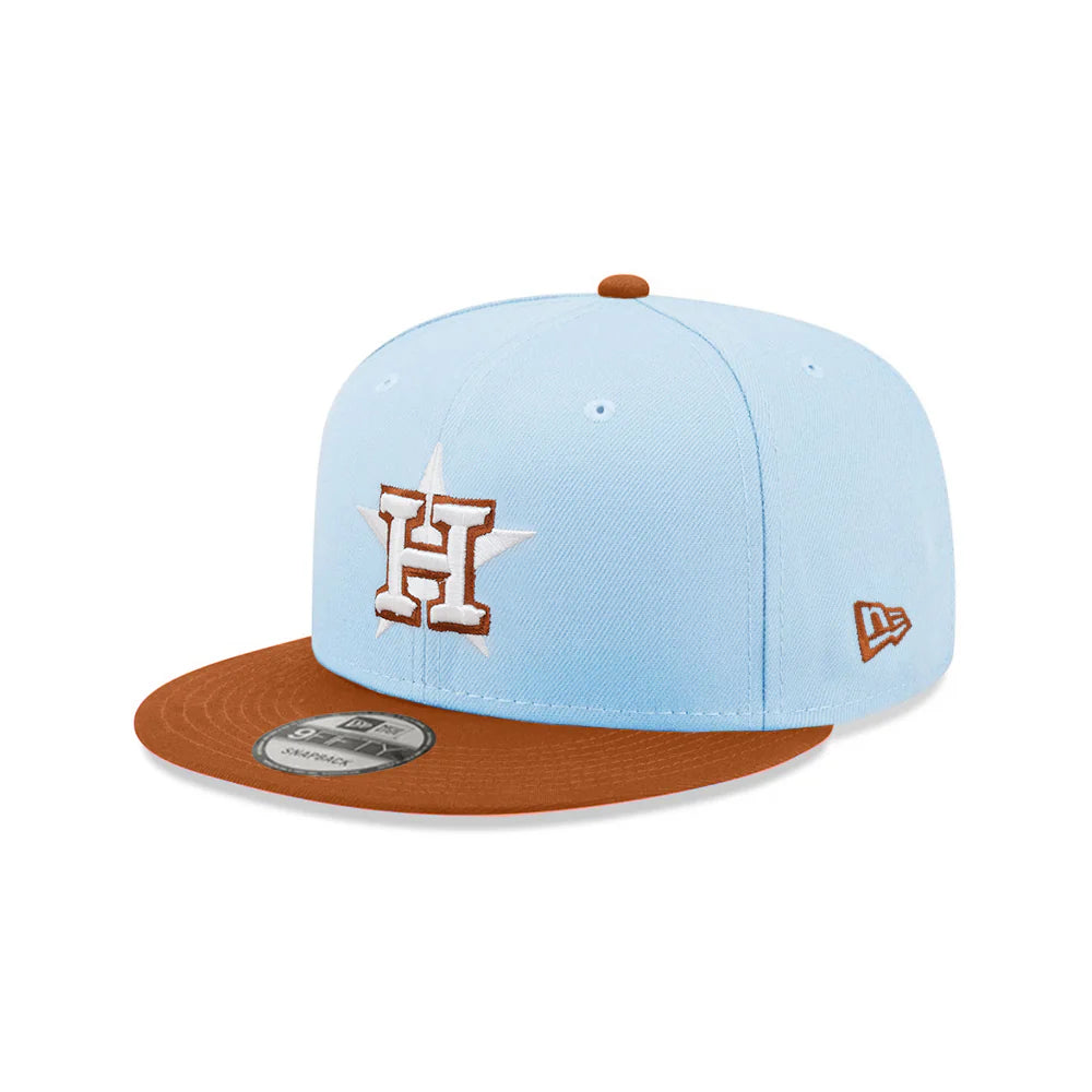 New Era Houston Astros 2-Tone Color Pack 9FIFTY Snapback Hat -Light Blue/Rust
