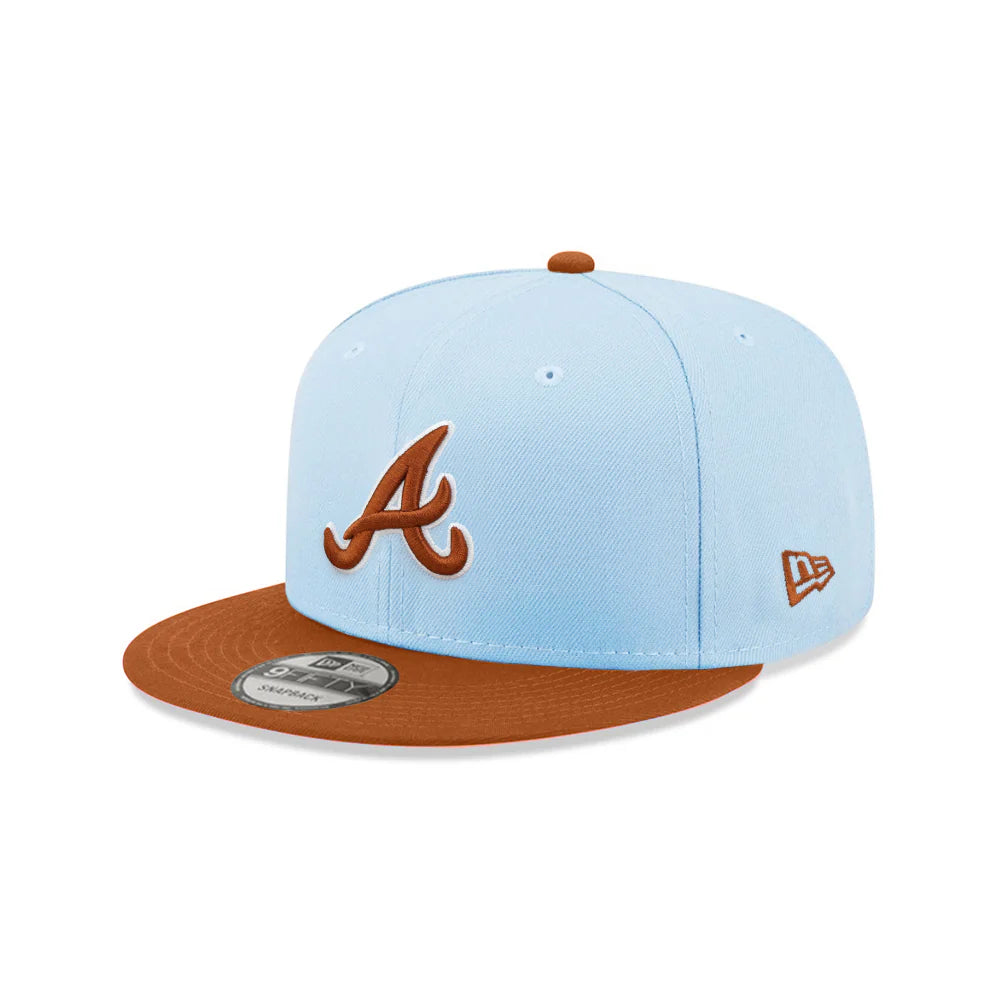 New Era Atlanta Braves 2-Tone Color Pack 9FIFTY Snapback Hat -Light Blue/Rust