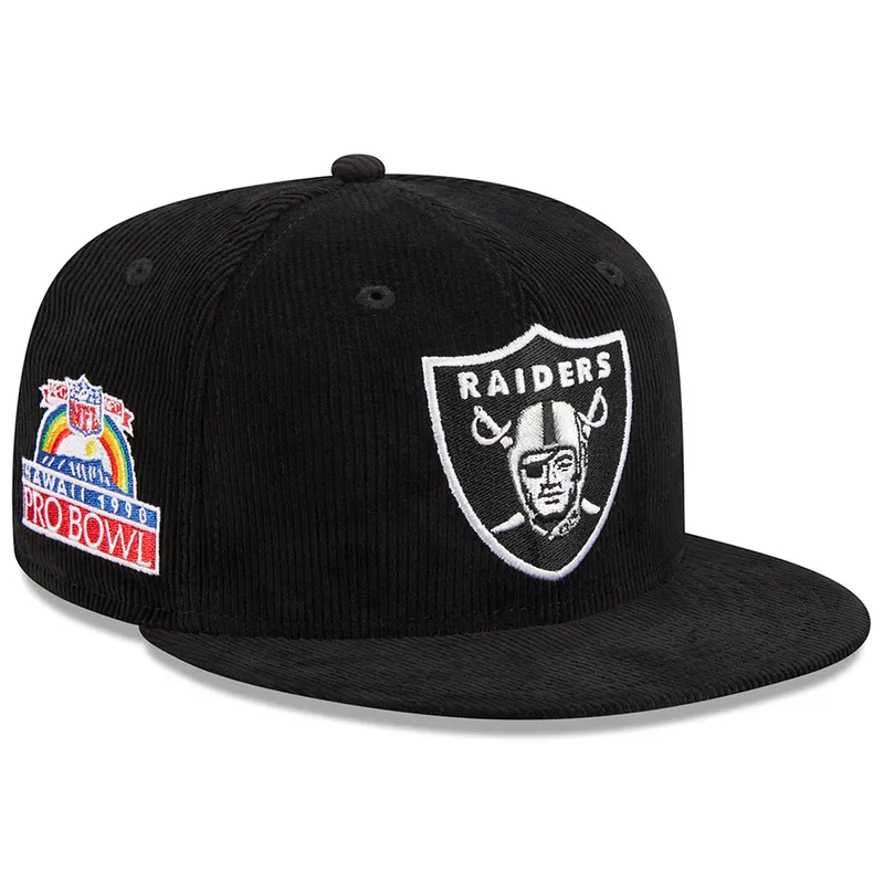New Era Las Vegas Raiders Side Patch corduroy Fitted Hat-Black