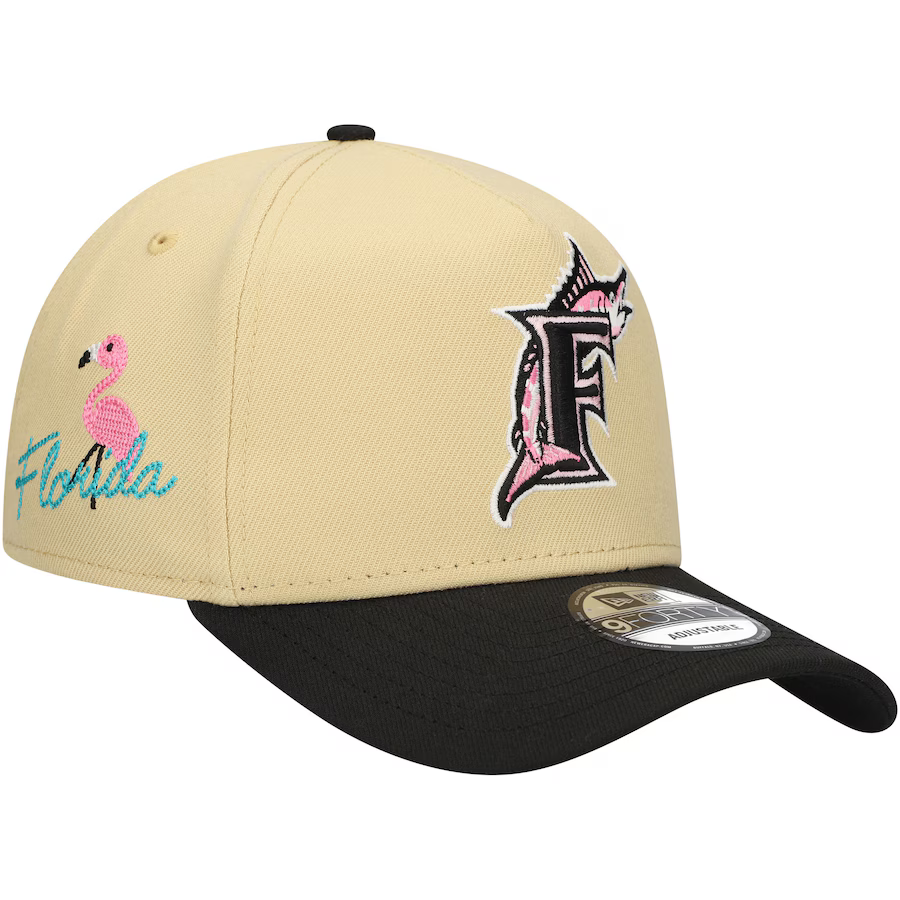 New Era Miami Marlins Sidepatch A-Frame 9FORTY Adjustable Hat
