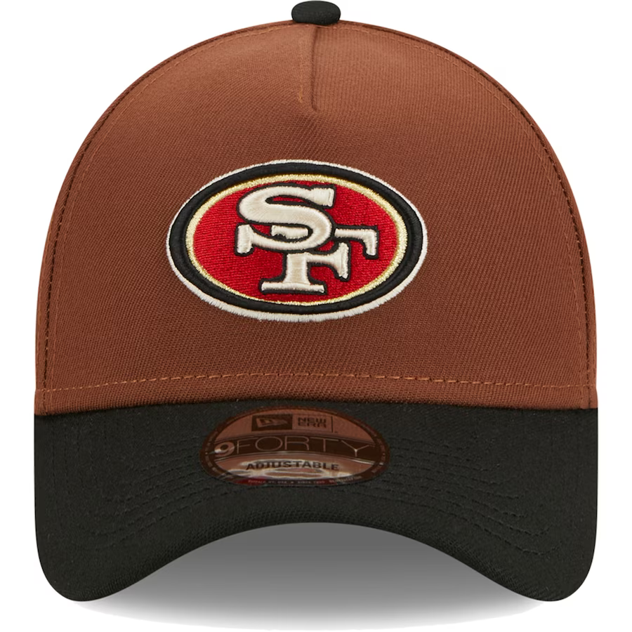 New Era San Francisco 49ers Side Patch Harvest A Frame 9forty Adjustable Hat-Brown