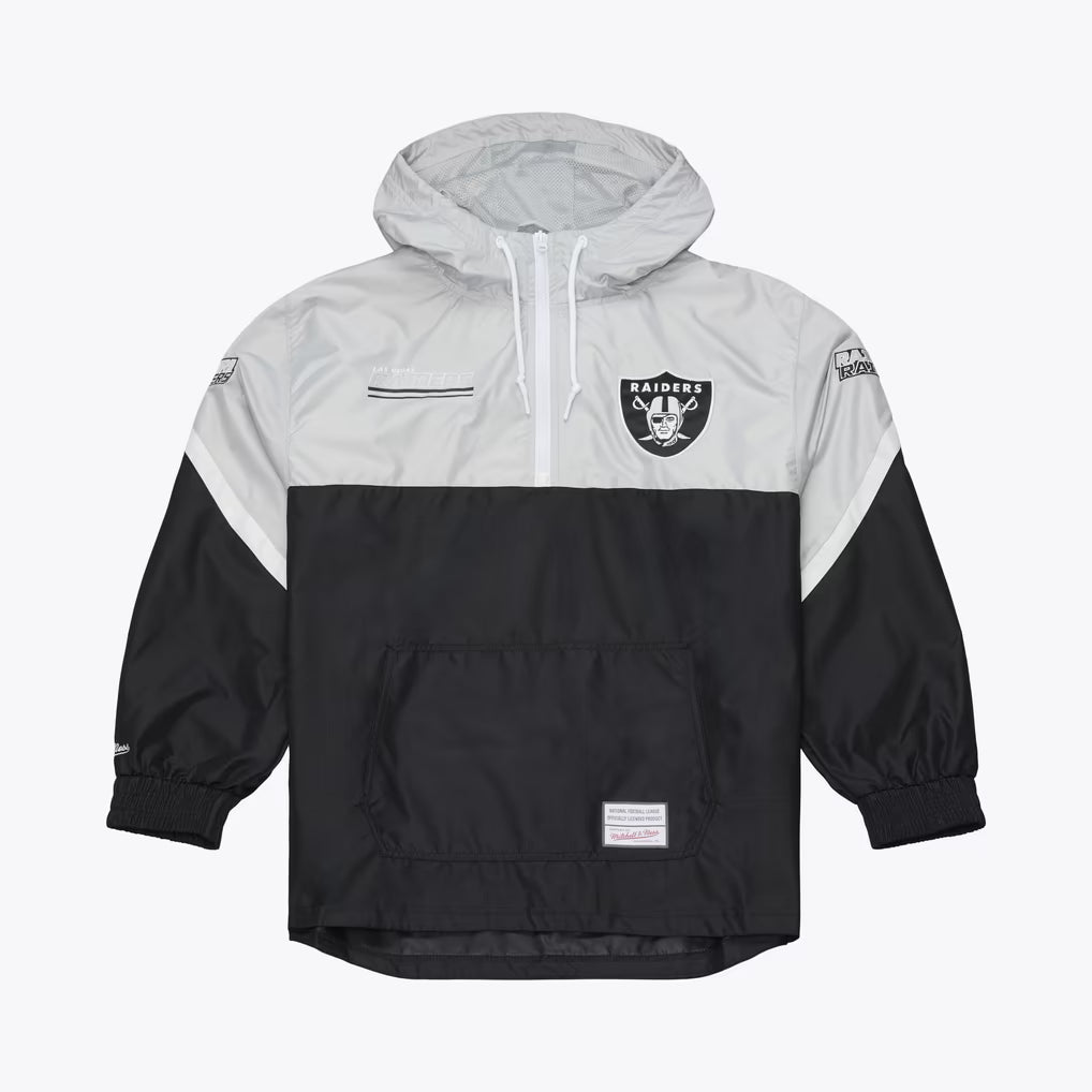 Mitchell & Ness Las Vegas Raiders Triple Check Premium Quarter-Zip Windbreaker