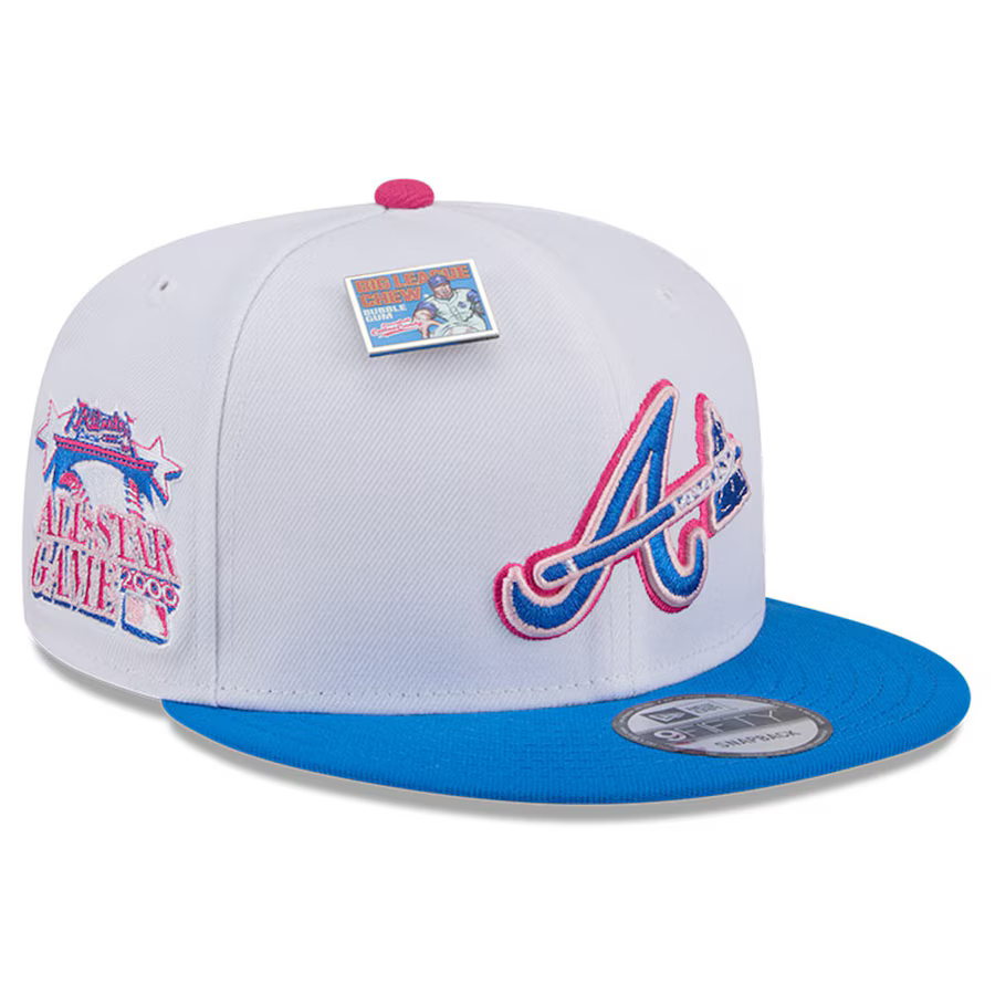New Era Atlanta Braves Cotton Candy Big League Chew Flavor Pack 9FIFTY Snapback Hat-White/Blue