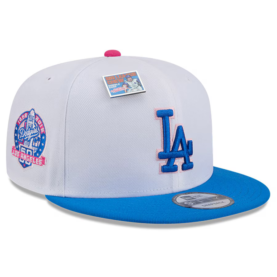 New Era Los Angeles Dodgers Cotton Candy Big League Chew Flavor Pack 9FIFTY Snapback Hat-White/Blue