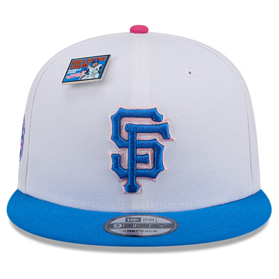 New Era San Francisco Giants Cotton Candy Big League Chew Flavor Pack 9FIFTY Snapback Hat-White/Blue