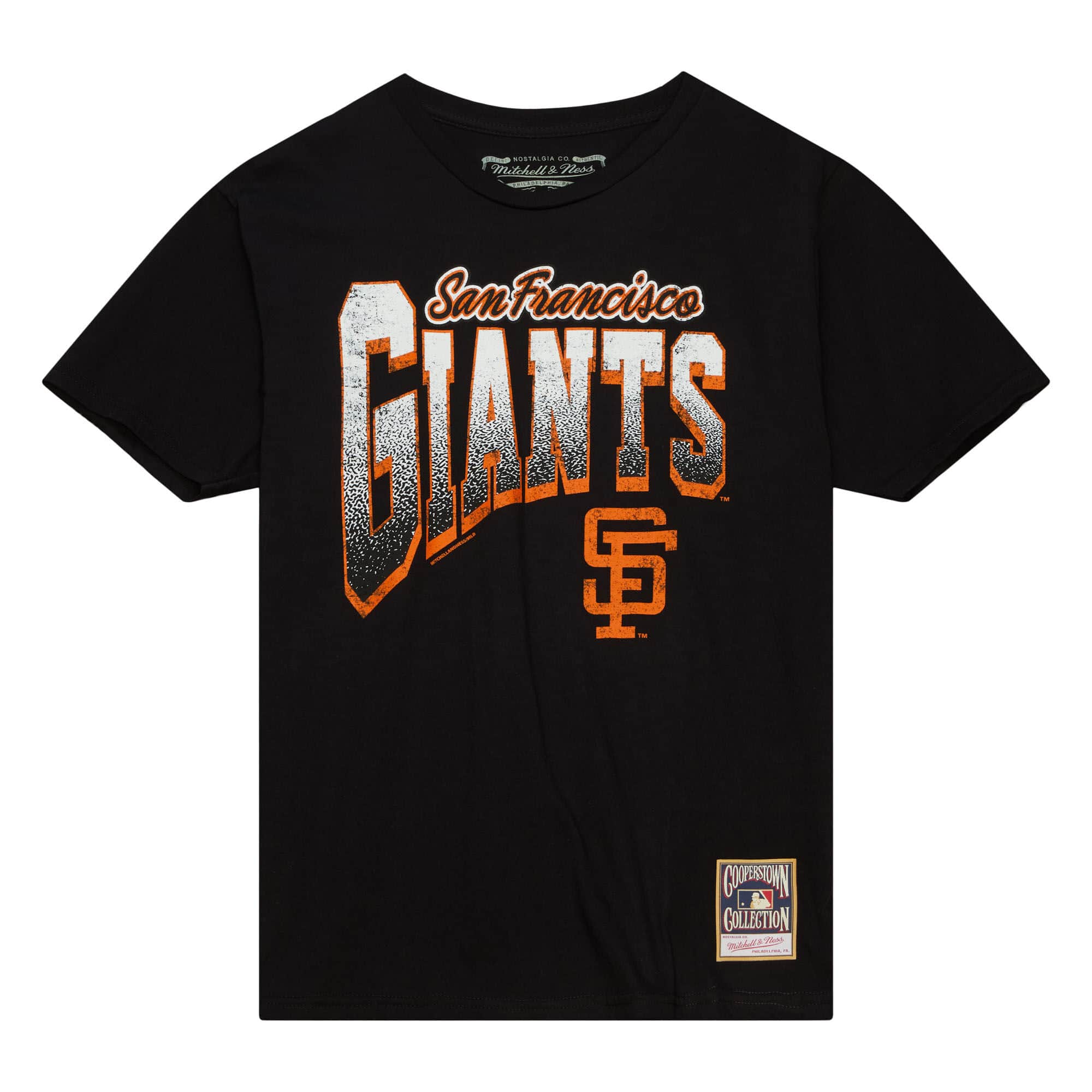 Mitchell & Ness Men's San Francisco Giants Arched Vintage Logo T-Shirts-Black