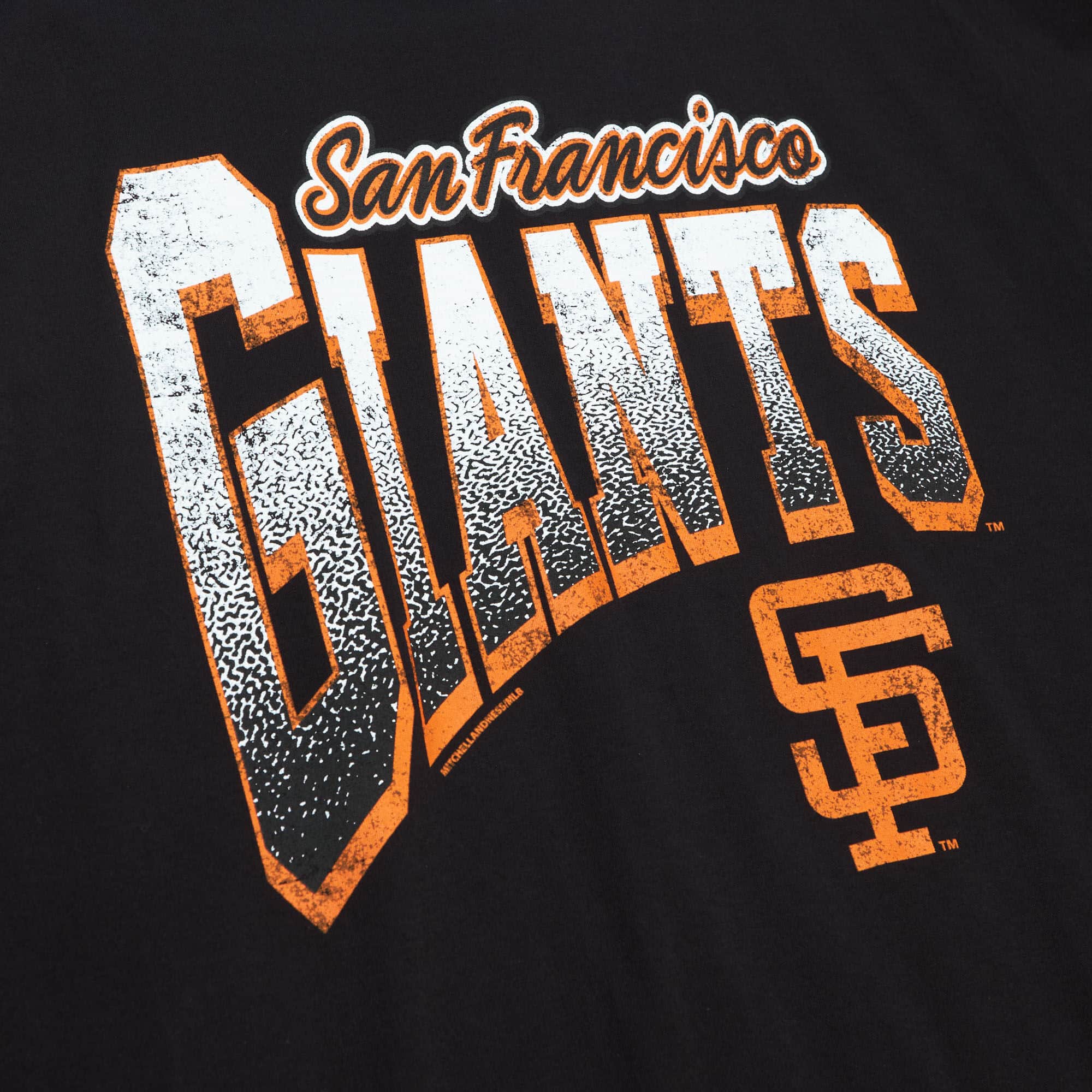Mitchell & Ness Men's San Francisco Giants Arched Vintage Logo T-Shirts-Black