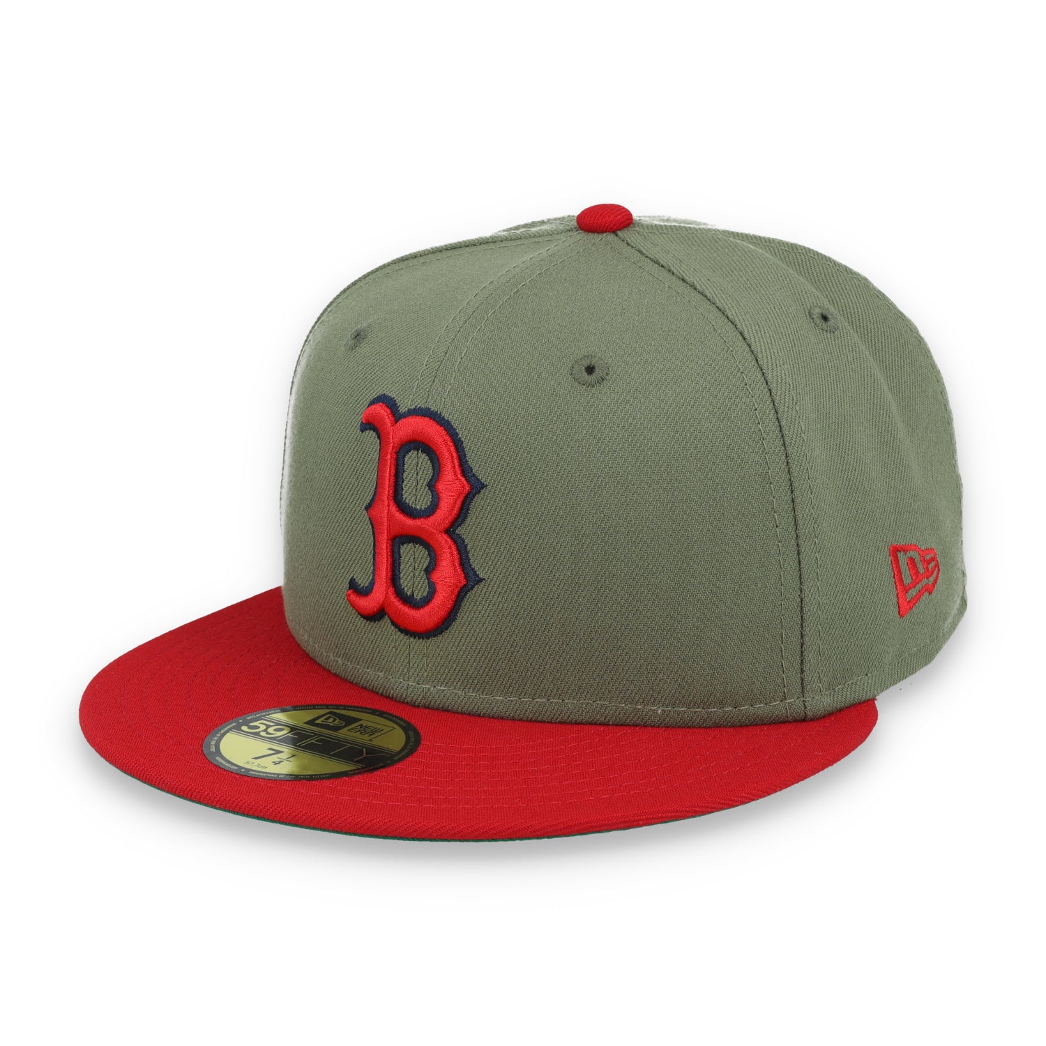 New Era Boston Red Sox 90th Anniversary Side Patch 59FIFTY Fitted Hat- Olive Green